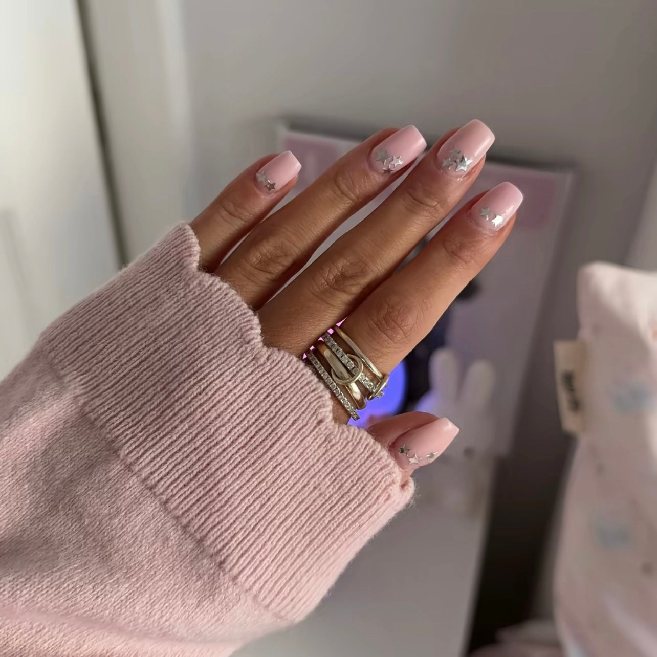 Enaya Sterling Silver Quadruple Band Ring- Gold (Pre-Order)