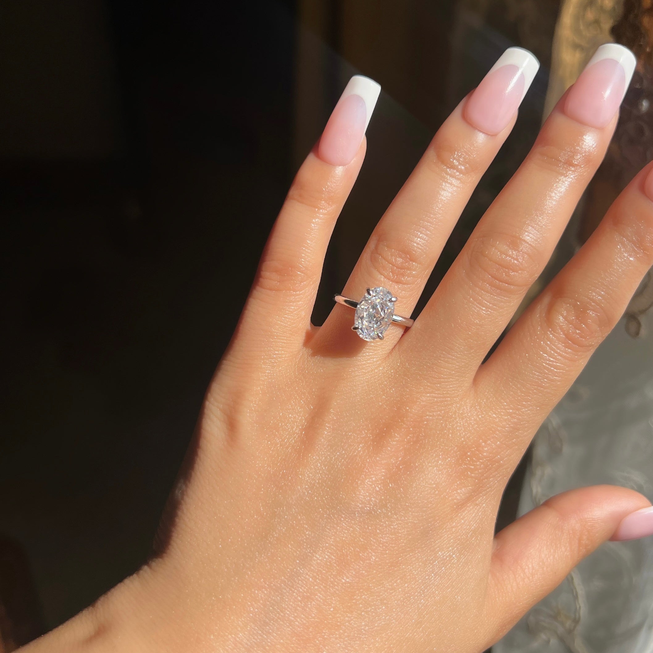 Diana Oval Cut Solitaire Sterling Silver Ring- Silver (Pre-Order)