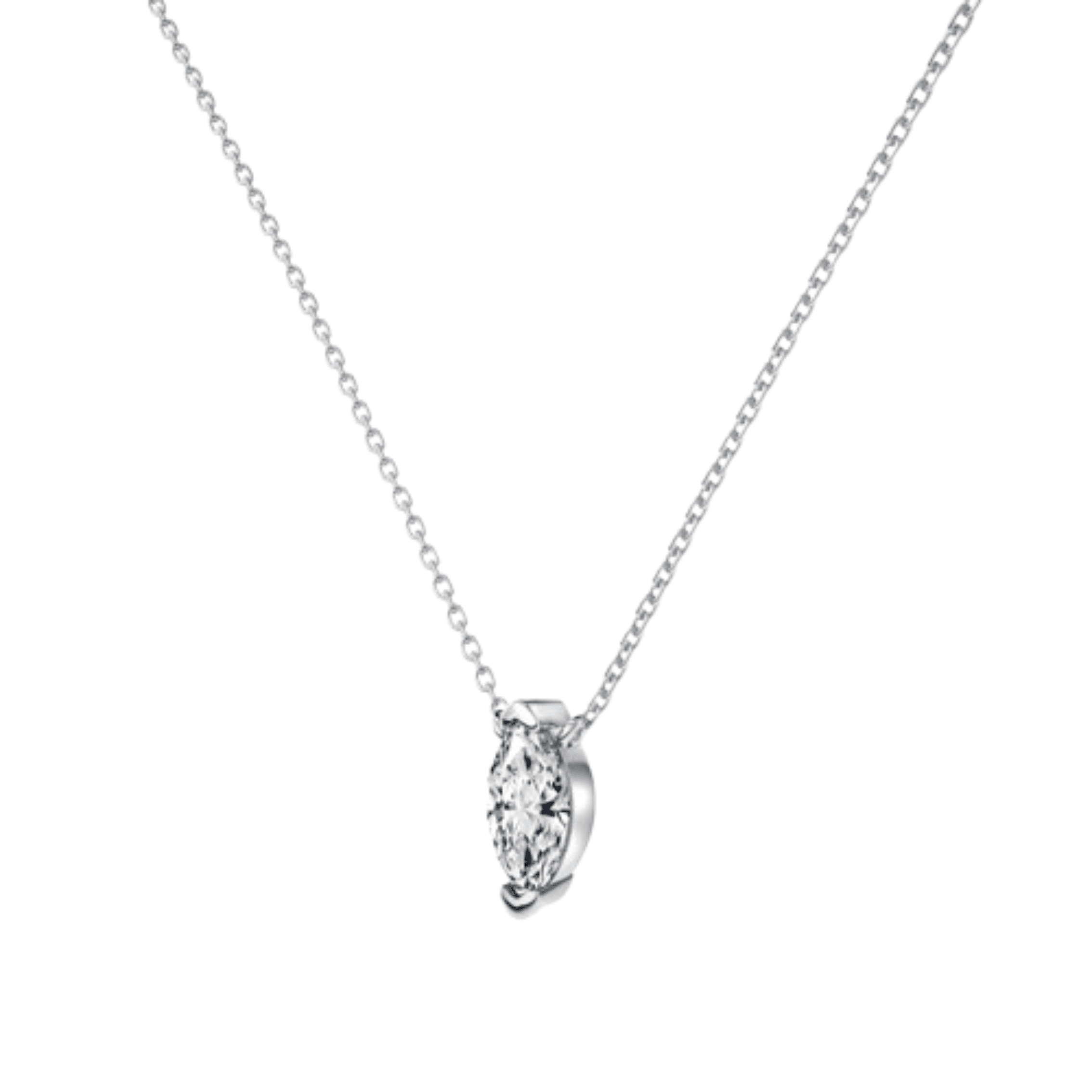 Ava Marquise Cut Sterling Silver Pendant Necklace