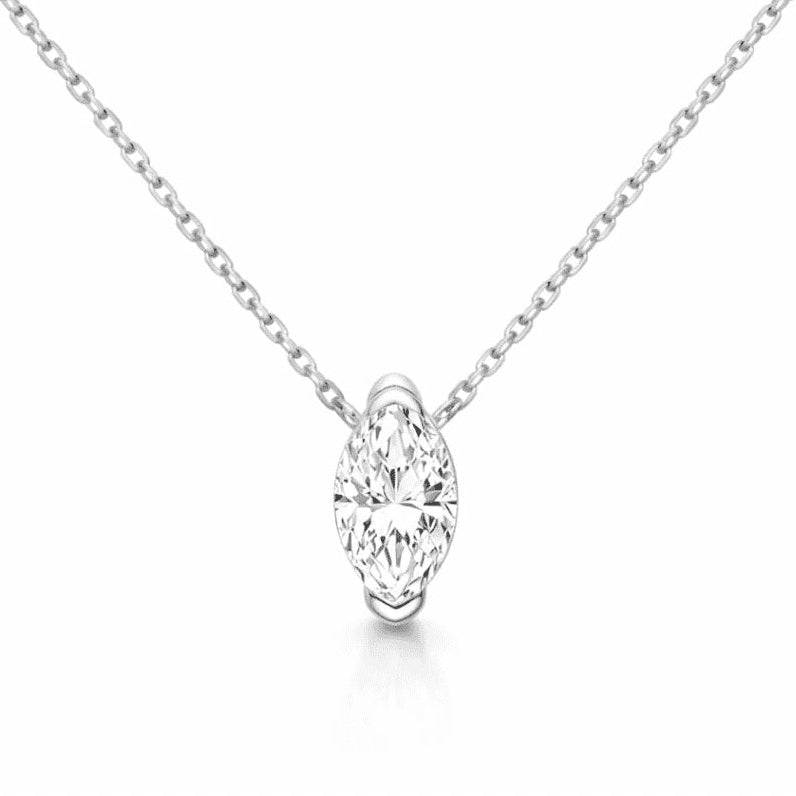 Ava Marquise Cut Sterling Silver Pendant Necklace