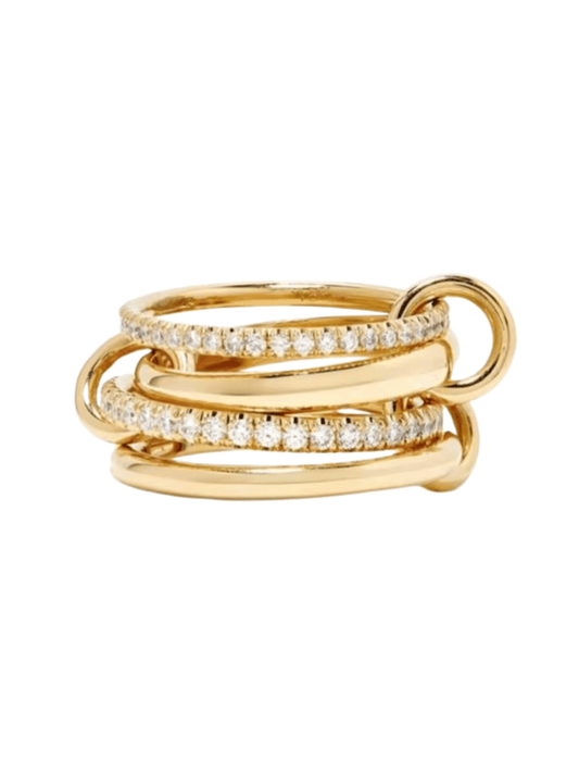 Enaya Sterling Silver Quadruple Band Ring- Gold