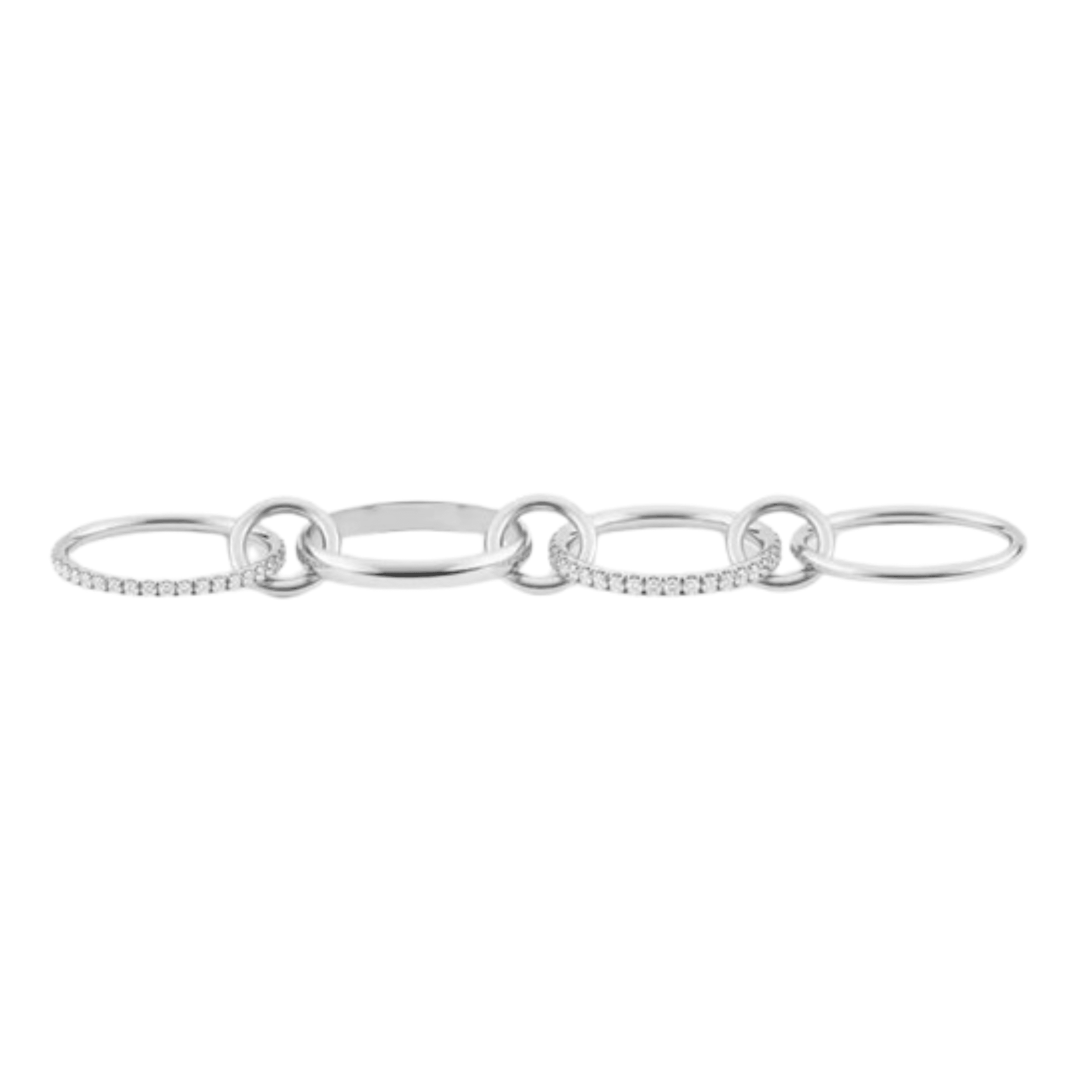 Enaya Sterling Silver Quadruple Band Ring- Silver
