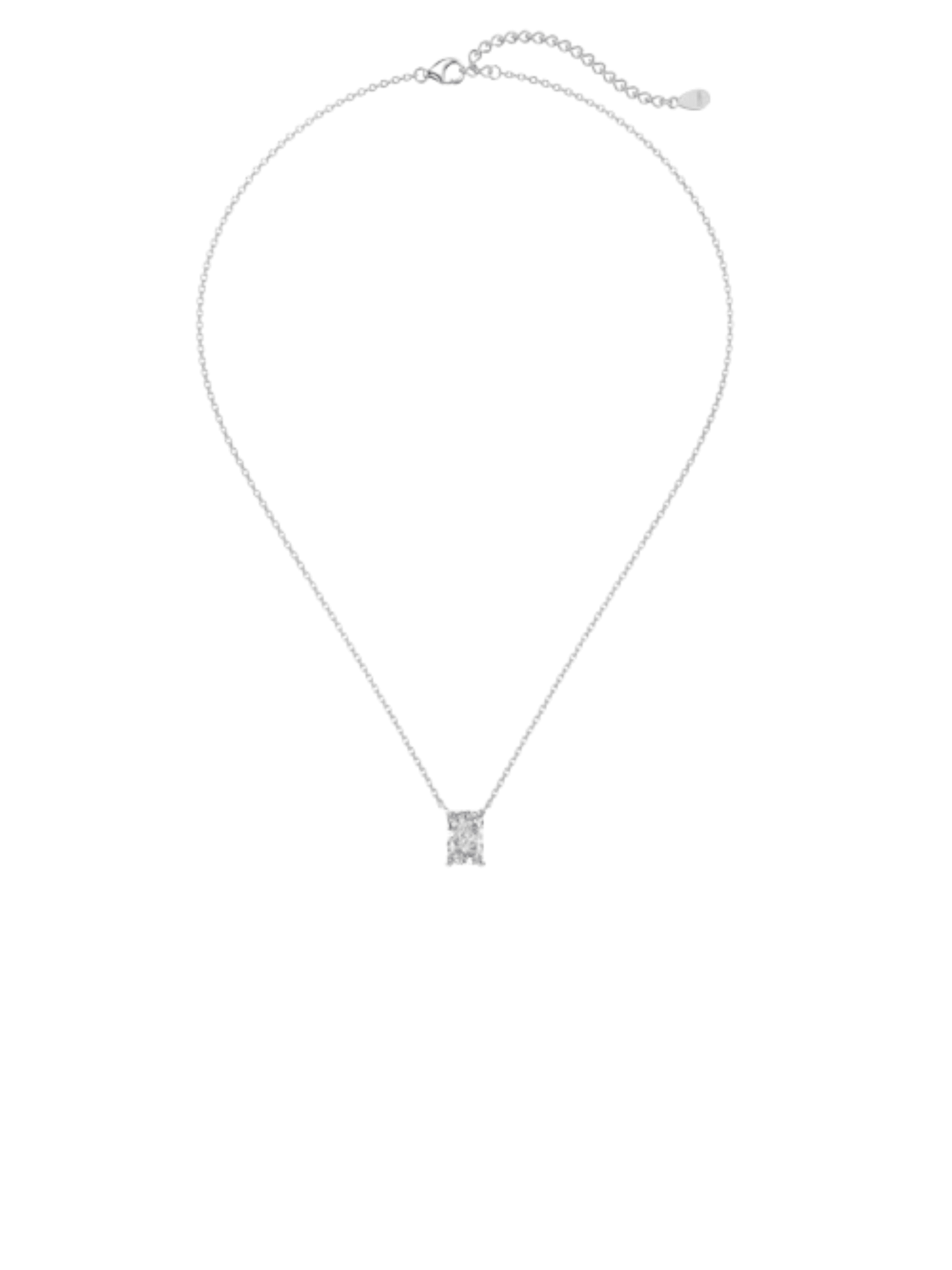 Celina Sterling Silver Radiant Cut Rectangular Pendant Necklace