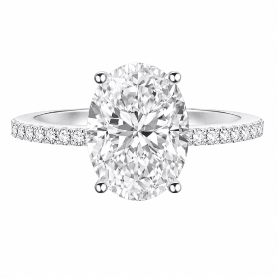 Anastasia Oval Cut Sterling Silver Ring- Silver