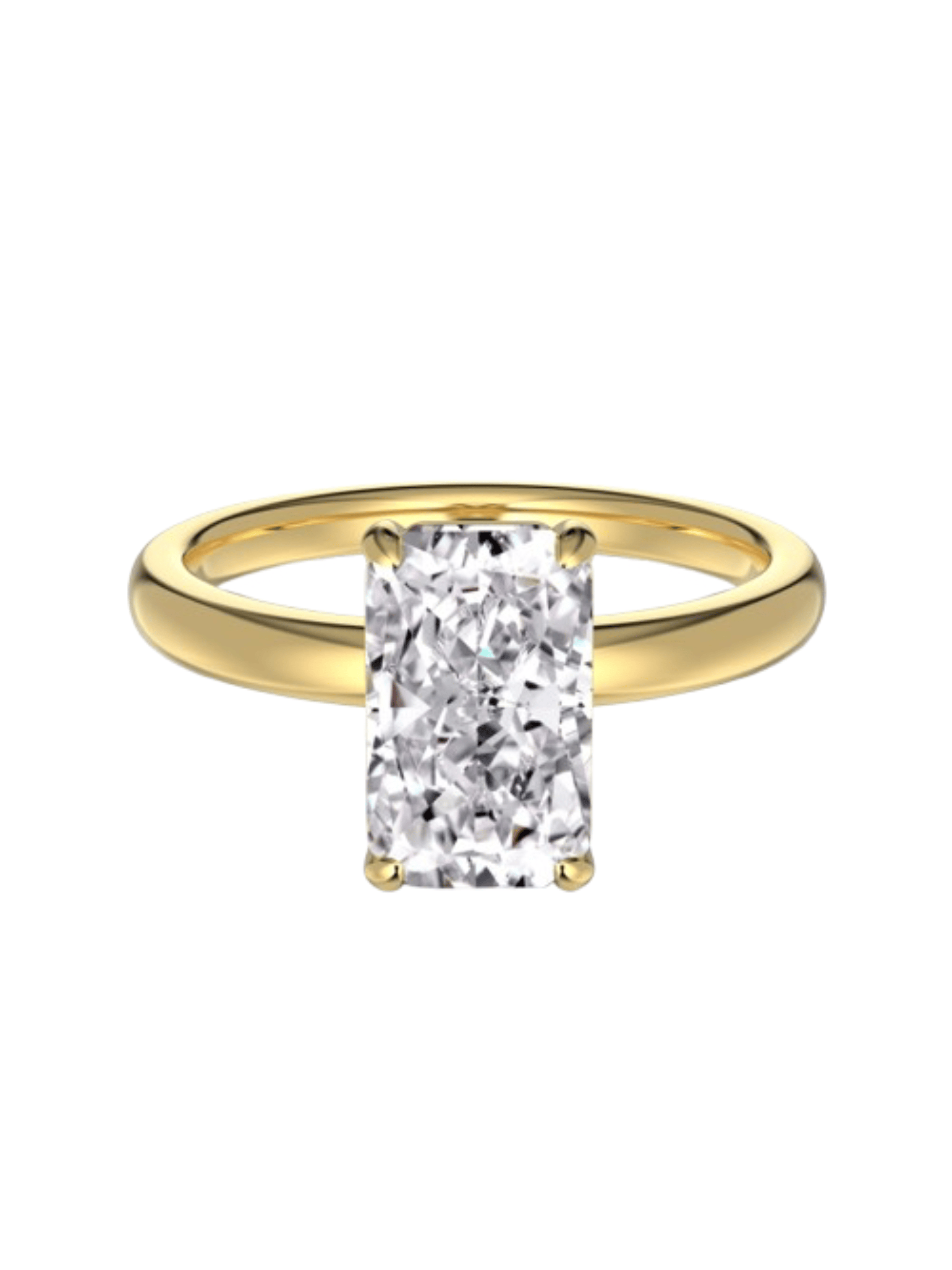 Celina Radiant Cut Solitaire Sterling Silver Ring