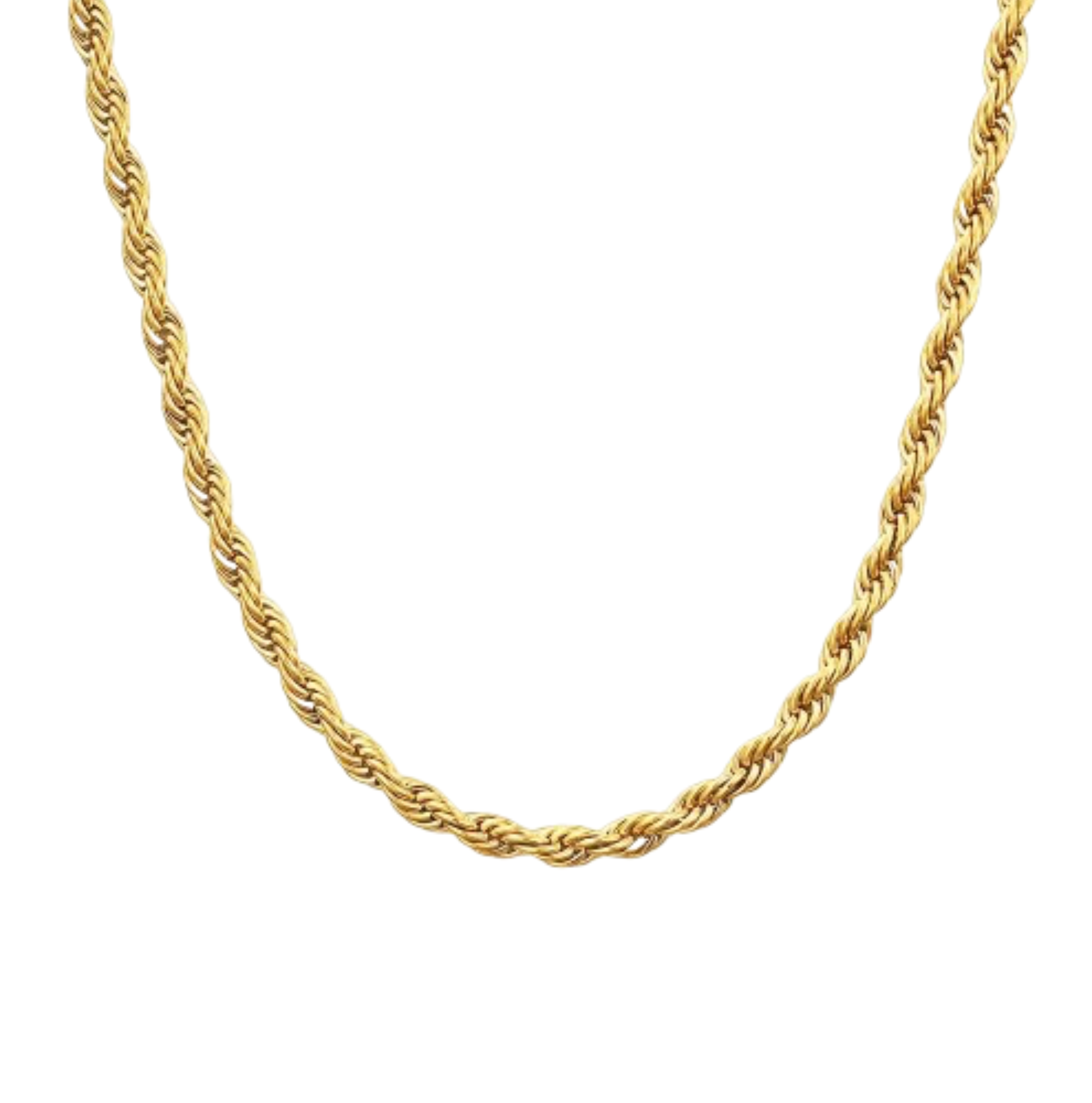 Gold Twist Rope Chain Necklace- 5mm