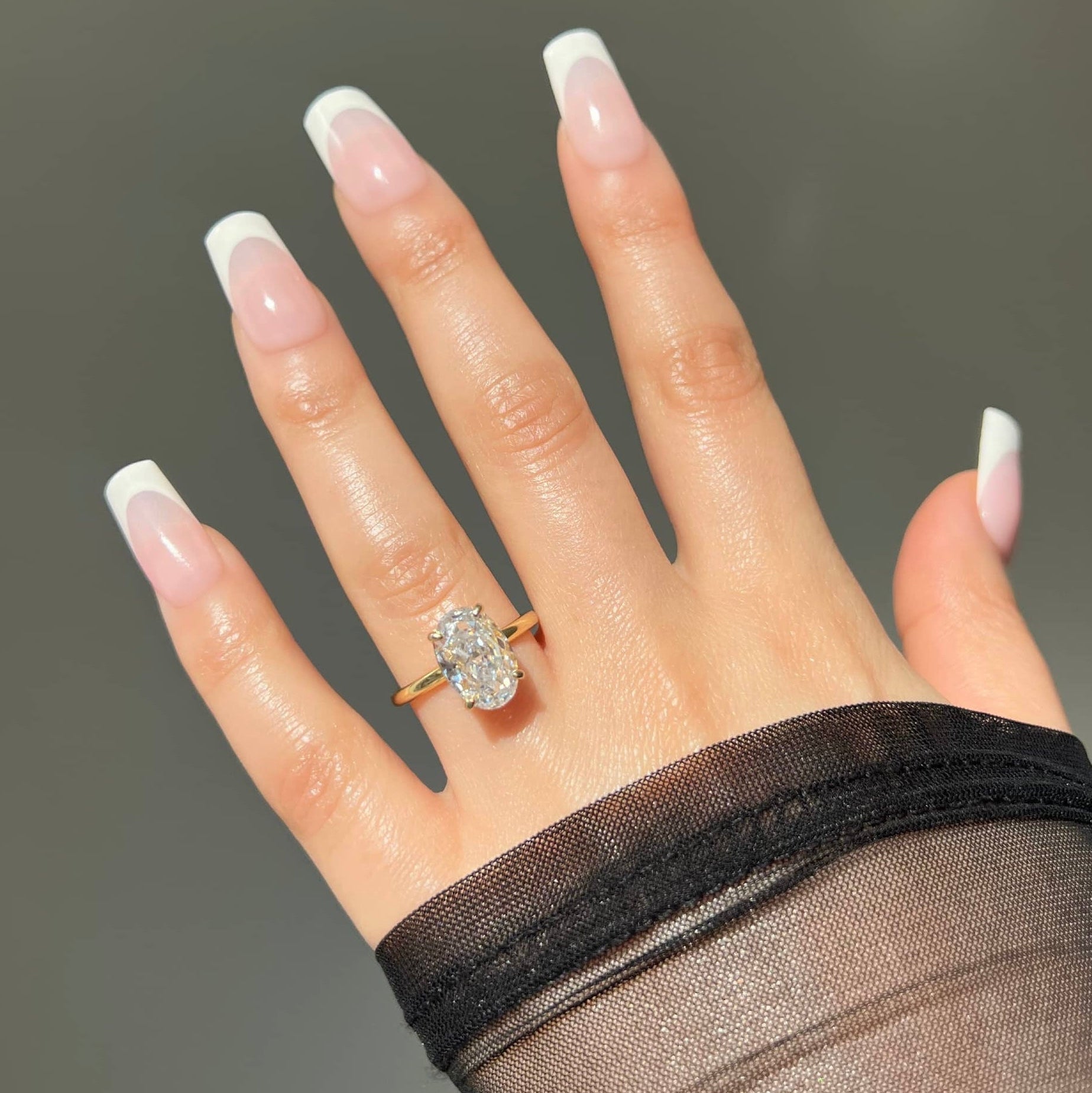 Diana Oval Cut Solitaire Sterling Silver Ring- Gold