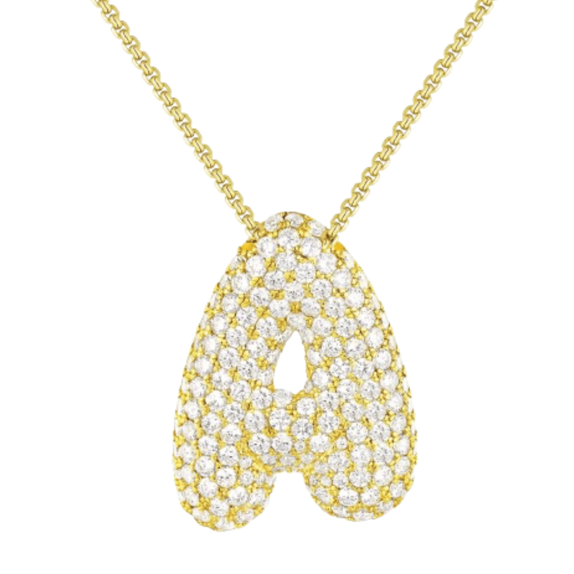 Icy Jumbo Bubble Letter Initial Pendant Necklace (Pre-Order)