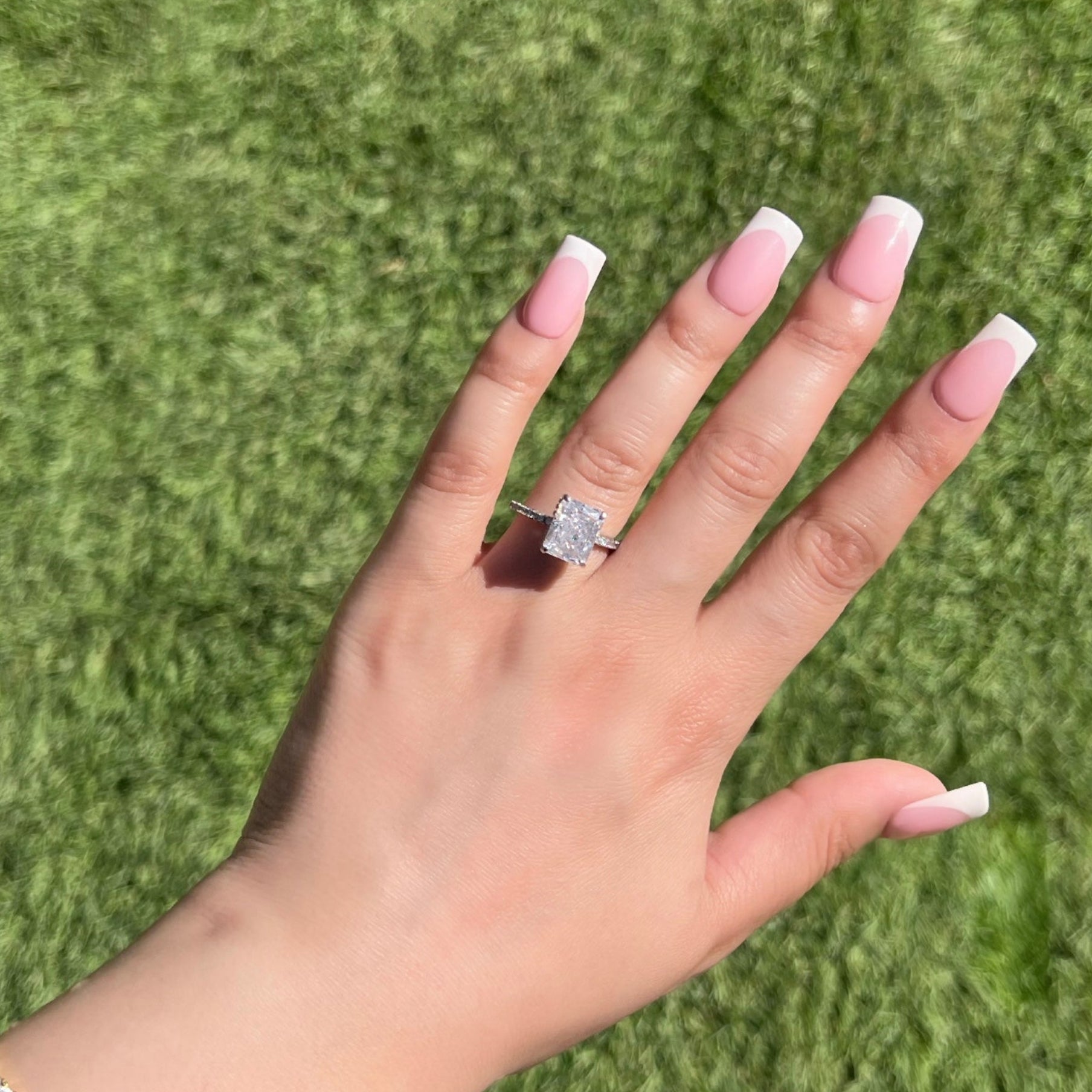 Cecilia Radiant Cut Sterling Silver Ring- Silver