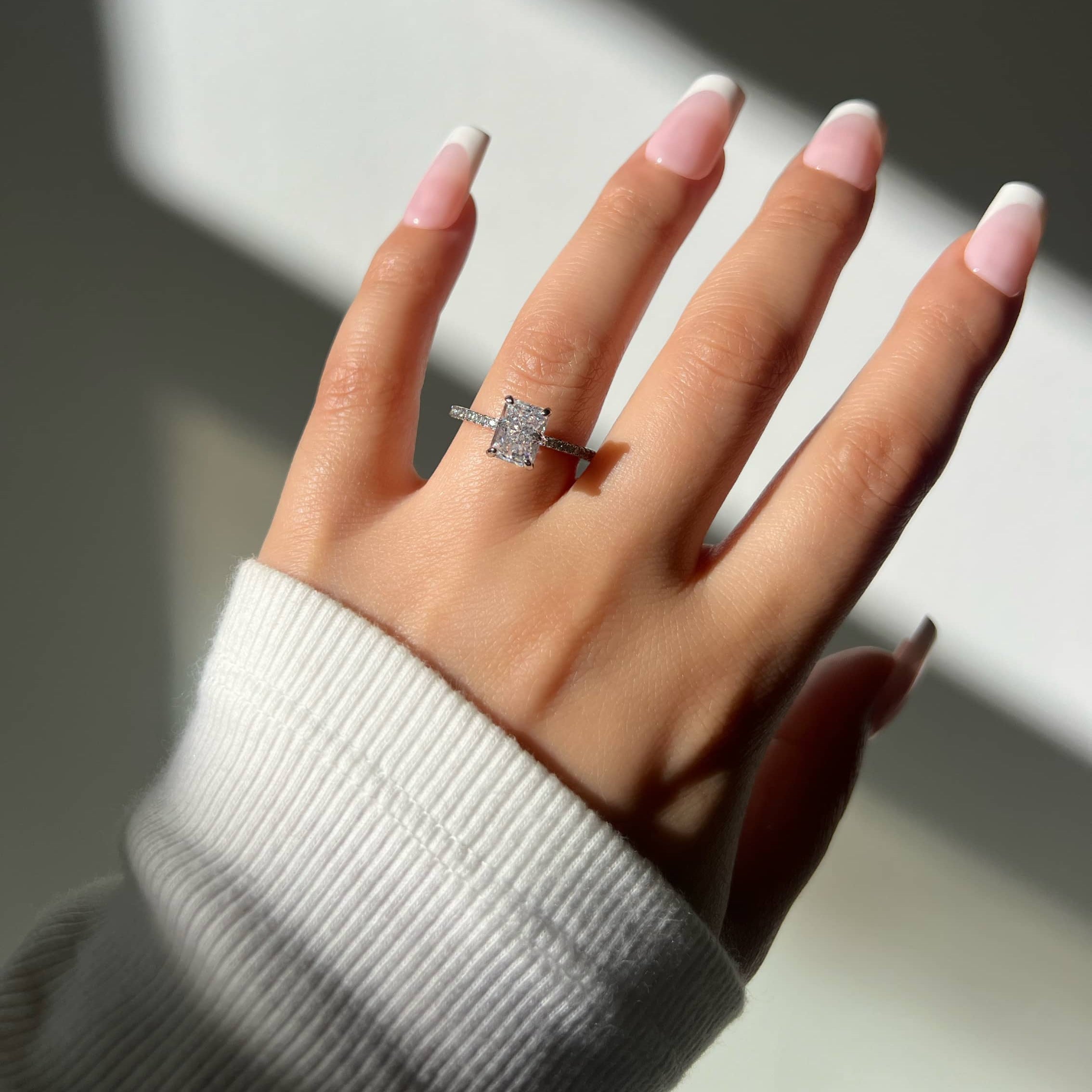 Mini Cecilia Radiant Cut Sterling Silver Ring- Silver (Pre-Order)