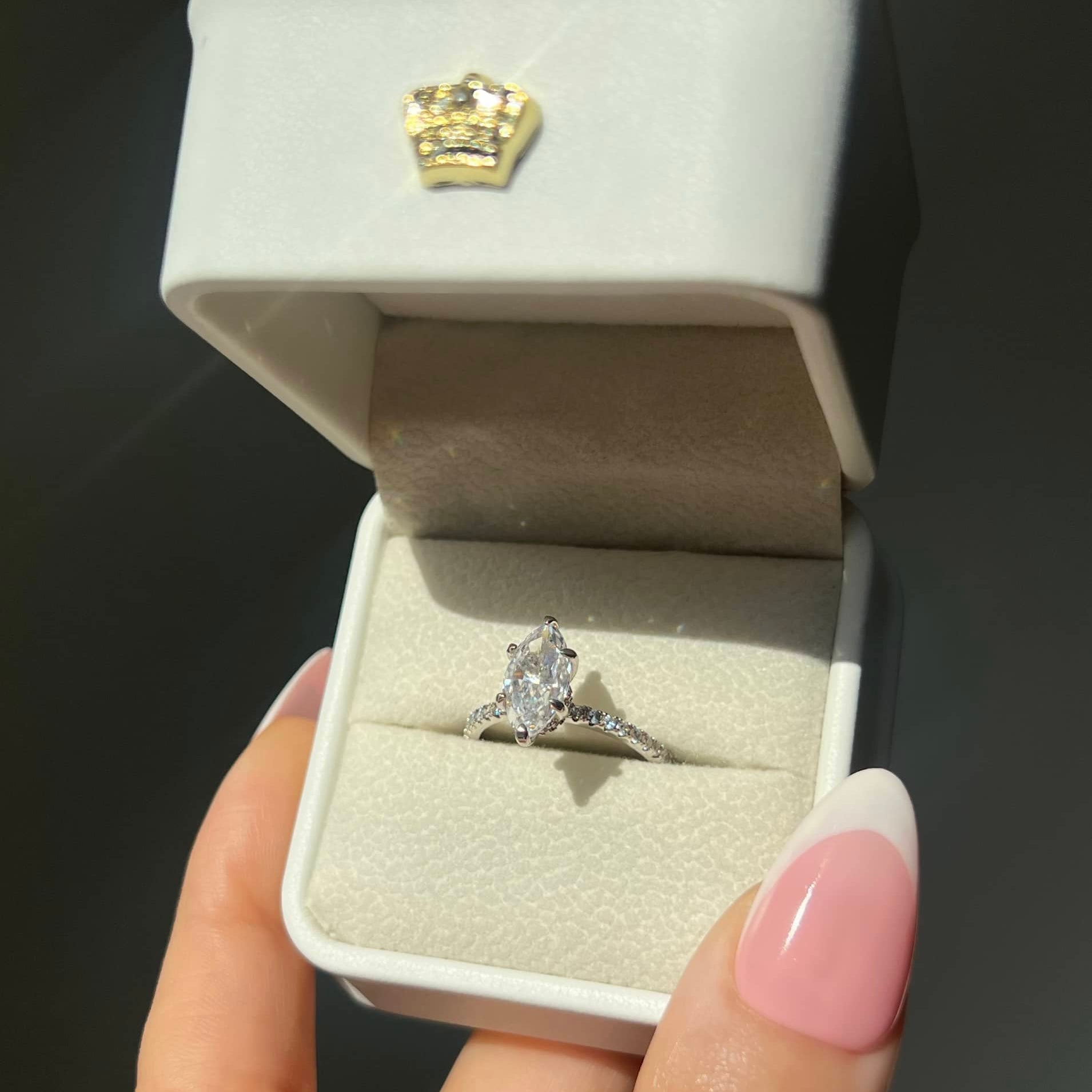 Farah Marquise Cut Sterling Silver Ring- Silver (Pre-Order)