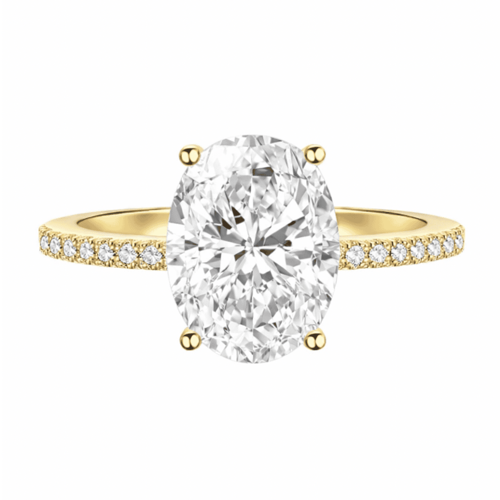 Anastasia Oval Cut Sterling Silver Ring- Gold