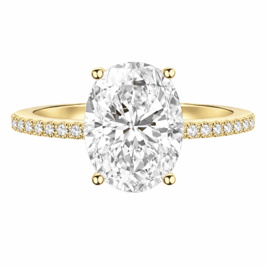 Anastasia Oval Cut Sterling Silver Ring- Gold