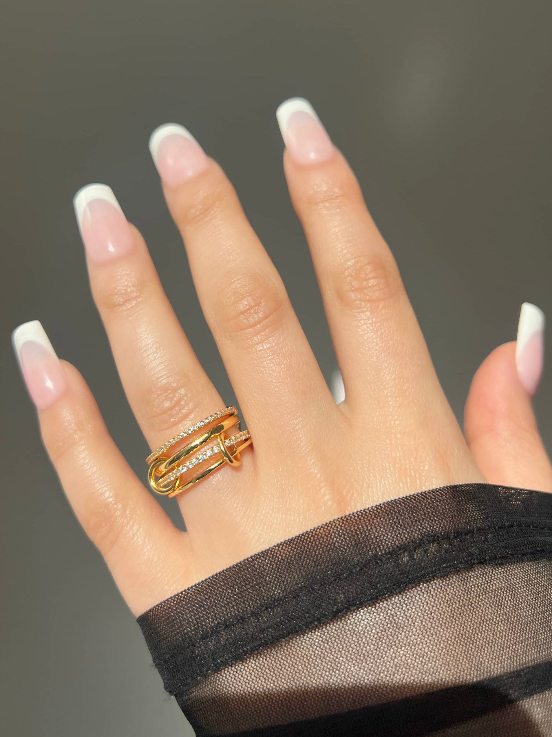 Enaya Sterling Silver Quadruple Band Ring- Gold (Pre-Order)