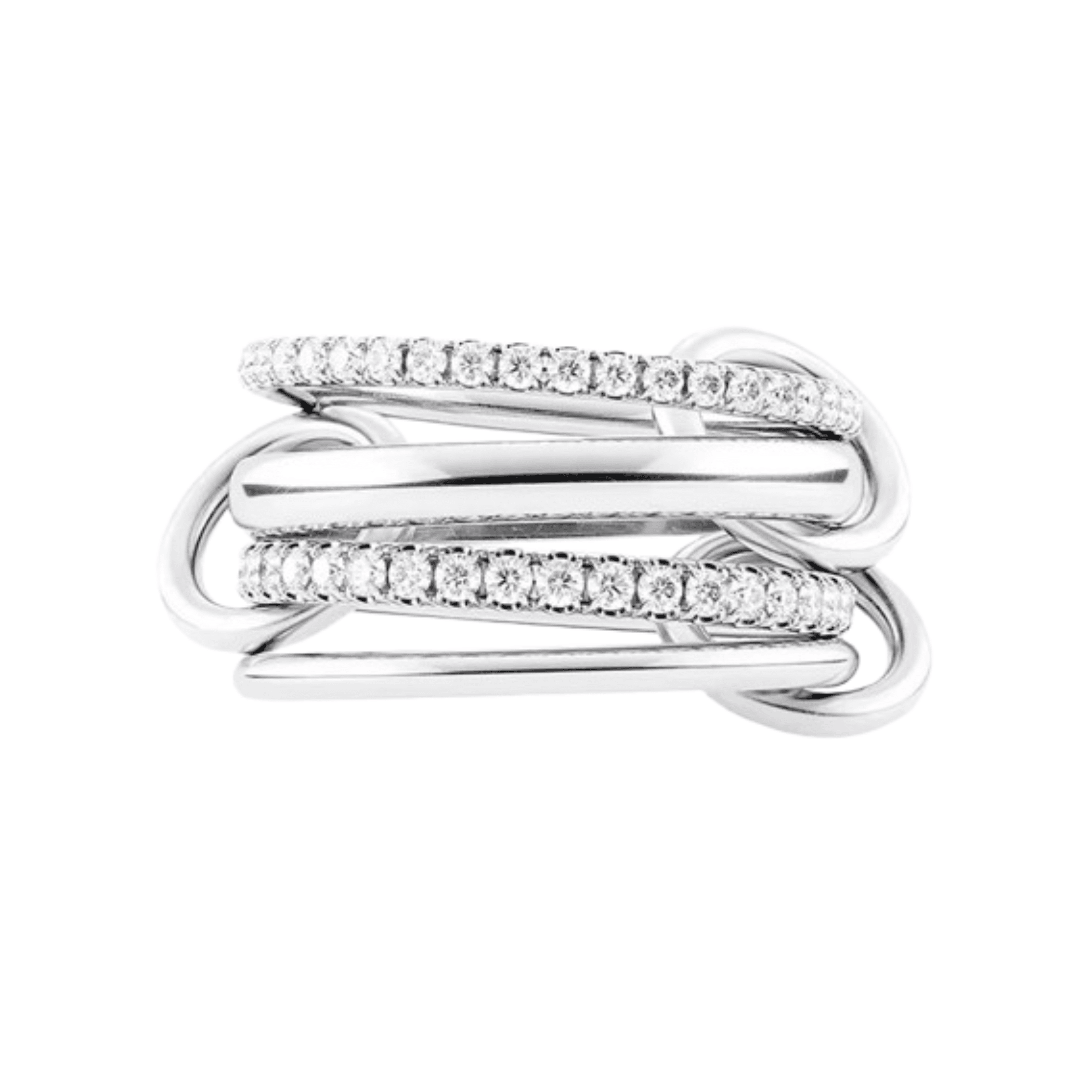 Enaya Sterling Silver Quadruple Band Ring- Silver