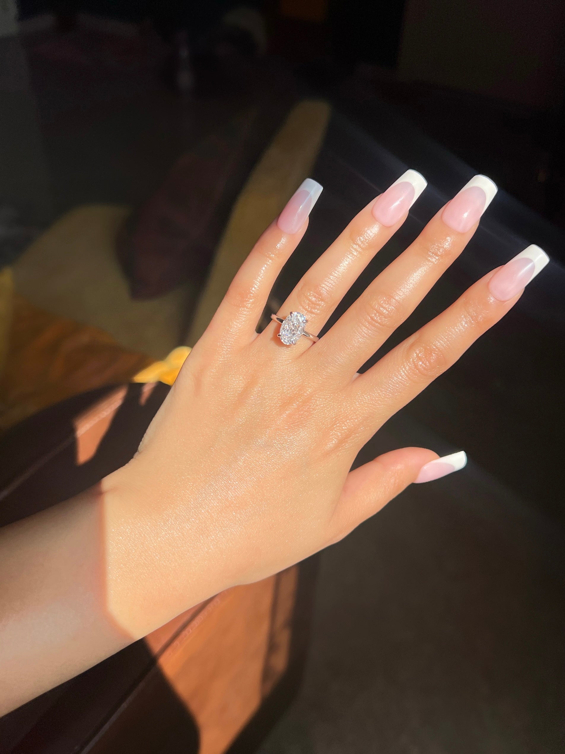 Diana Oval Cut Solitaire Sterling Silver Ring- Silver (Pre-Order)