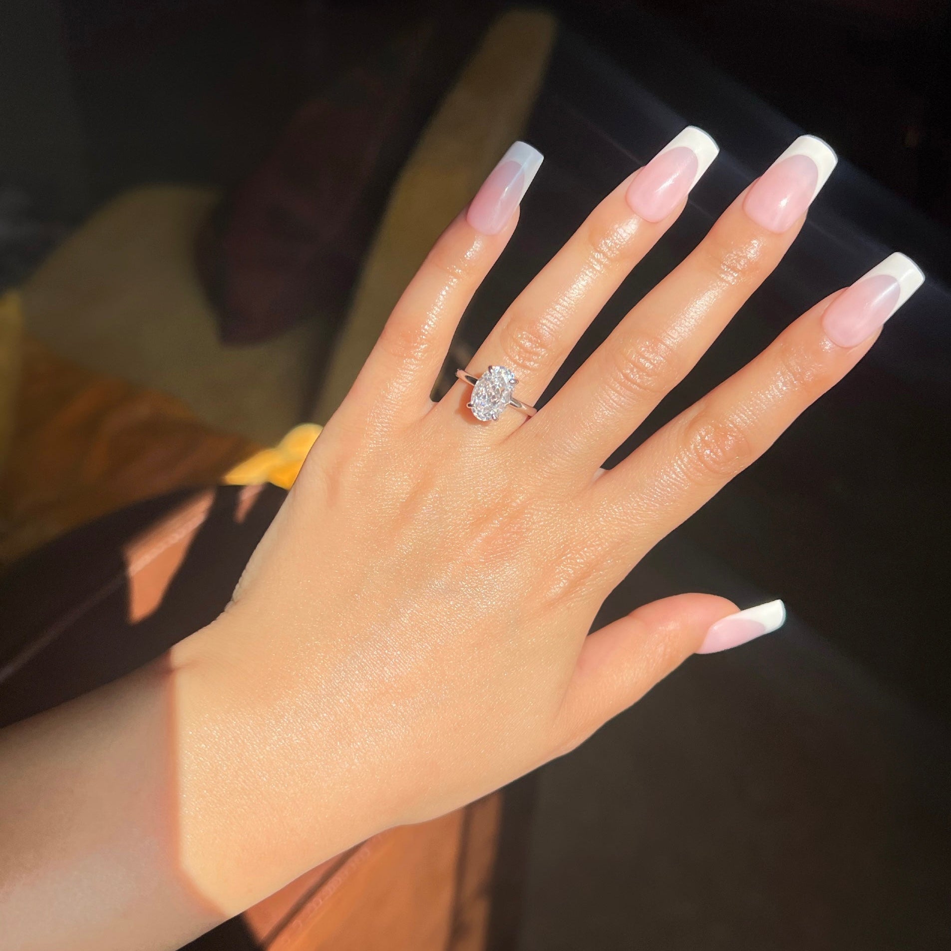 Diana Oval Cut Solitaire Sterling Silver Ring- Silver (Pre-Order)