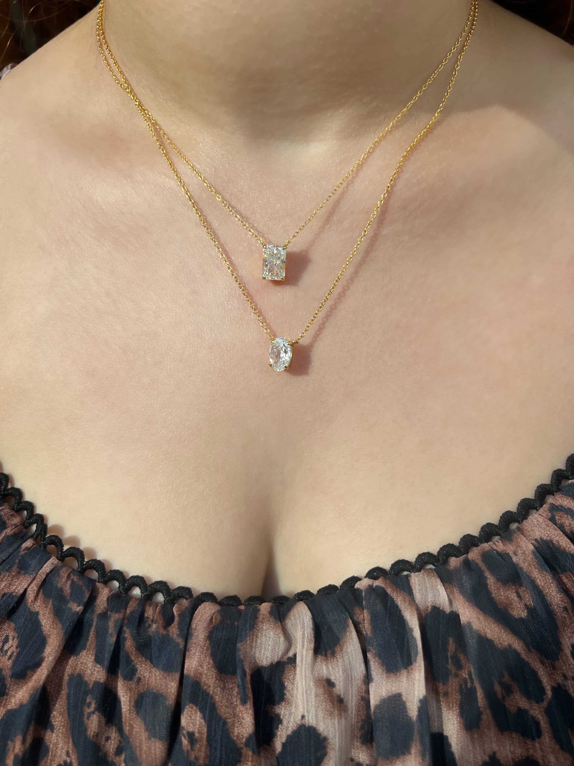 Diana Oval Cut Sterling Silver Pendant Necklace