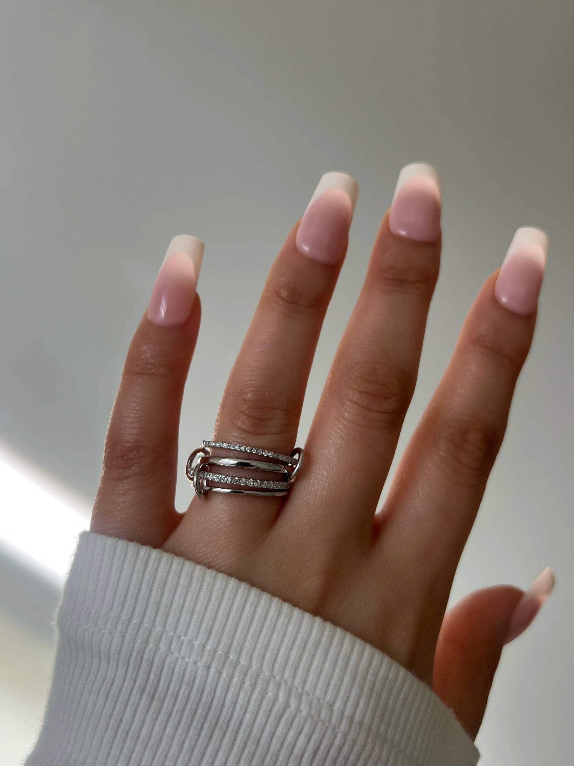 Enaya Sterling Silver Quadruple Band Ring- Silver