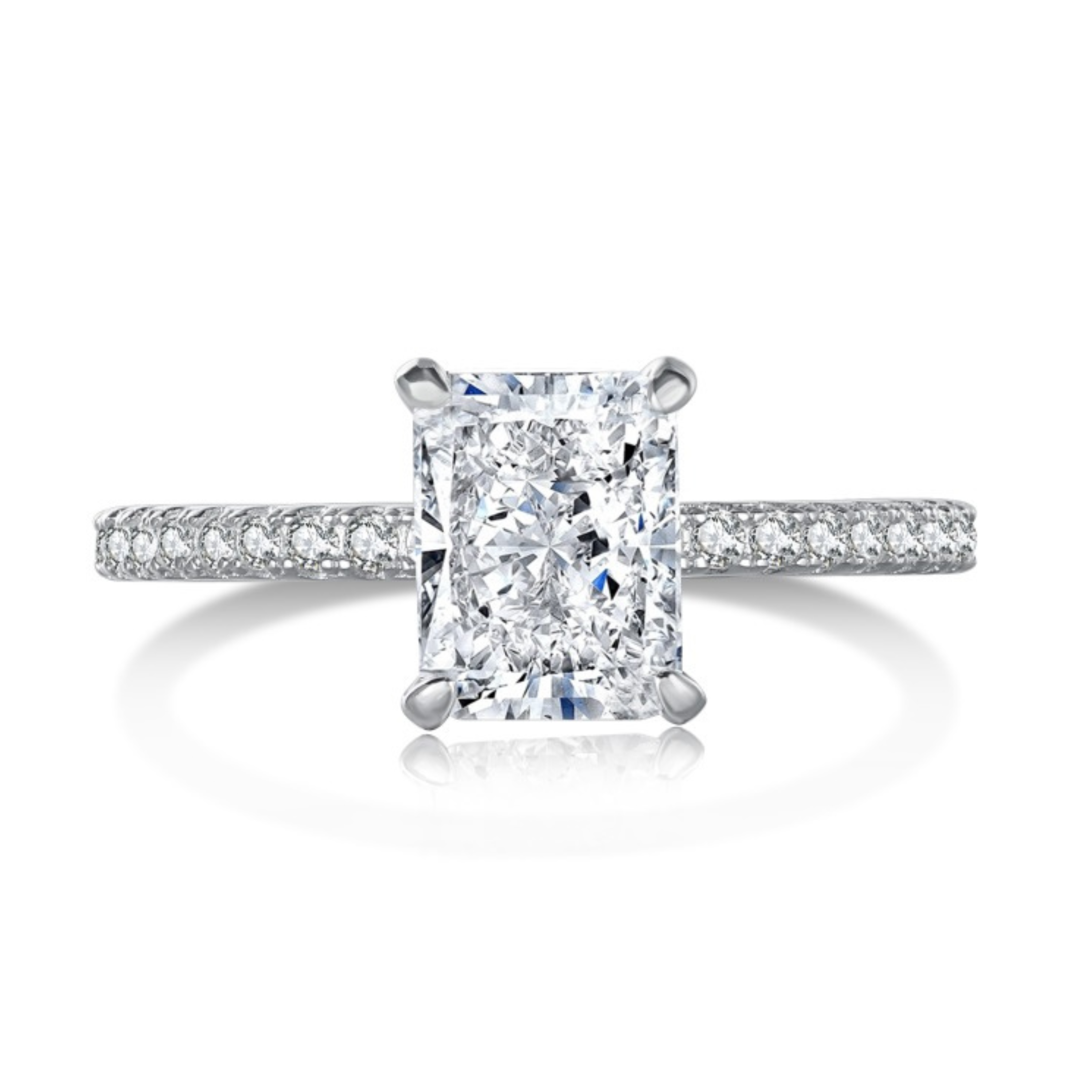 Mini Cecilia Radiant Cut Sterling Silver Ring- Silver (Pre-Order)