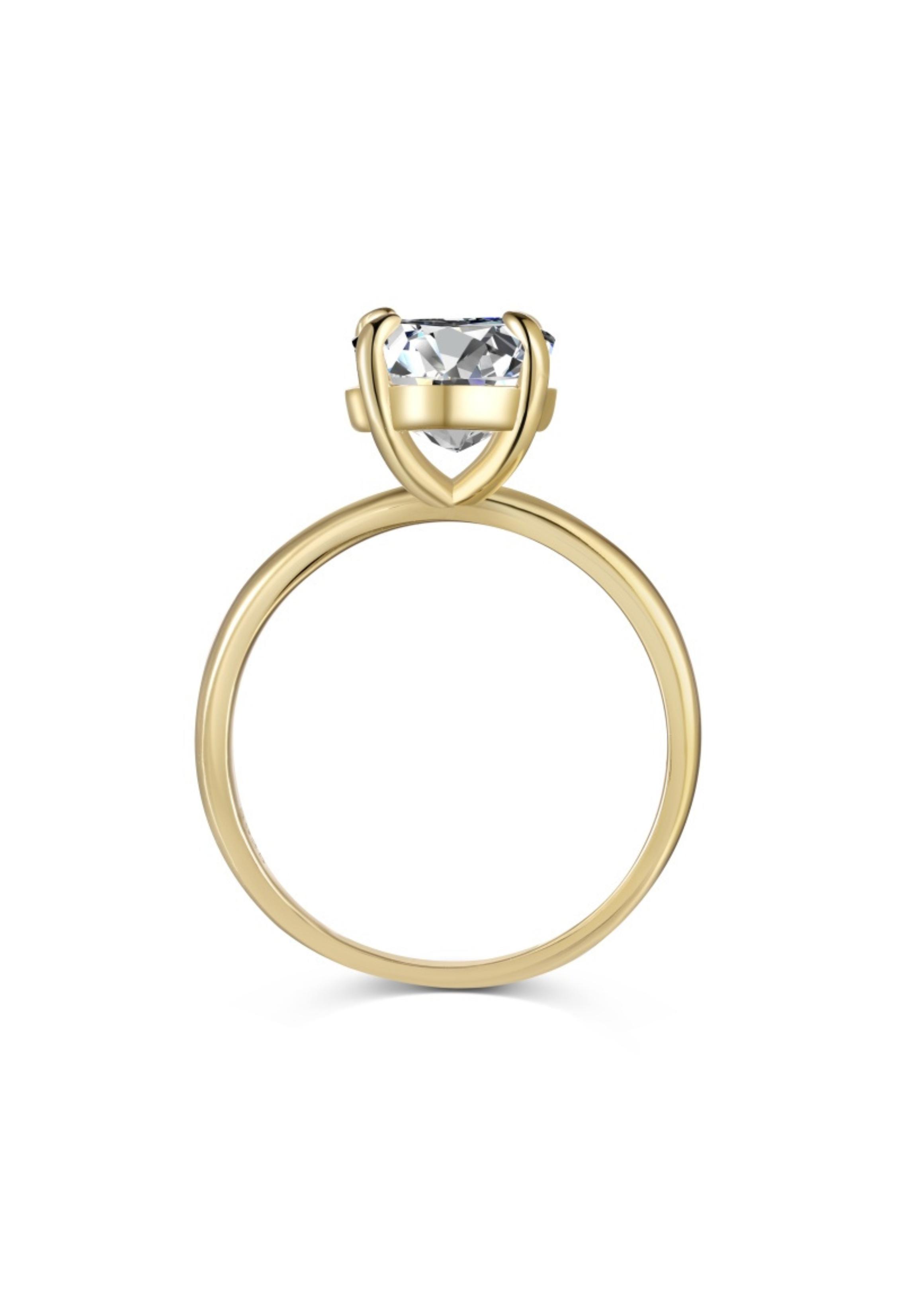 Diana Oval Cut Solitaire Sterling Silver Ring- Gold