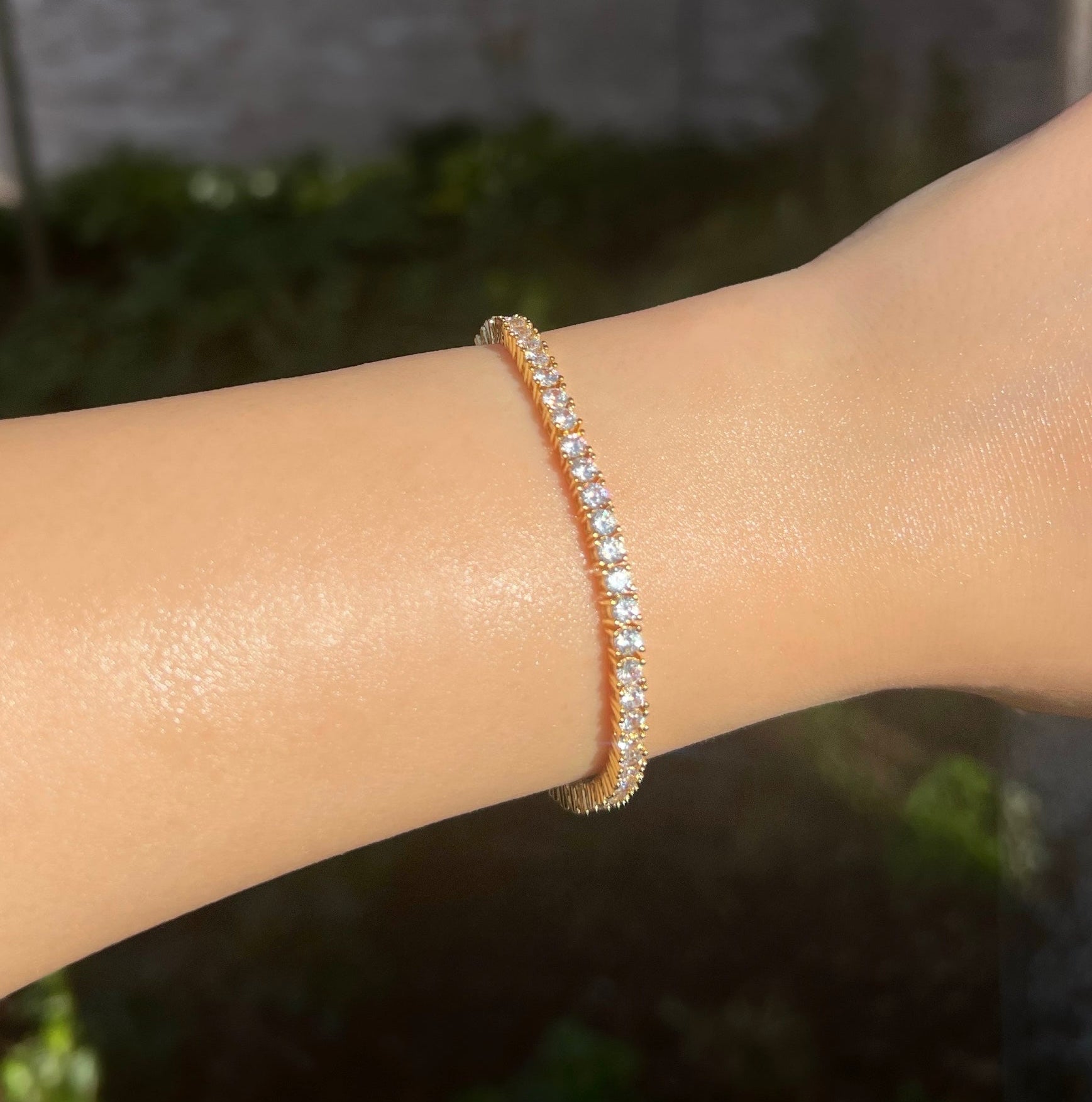 Aura 3mm Tennis Bracelet- Gold