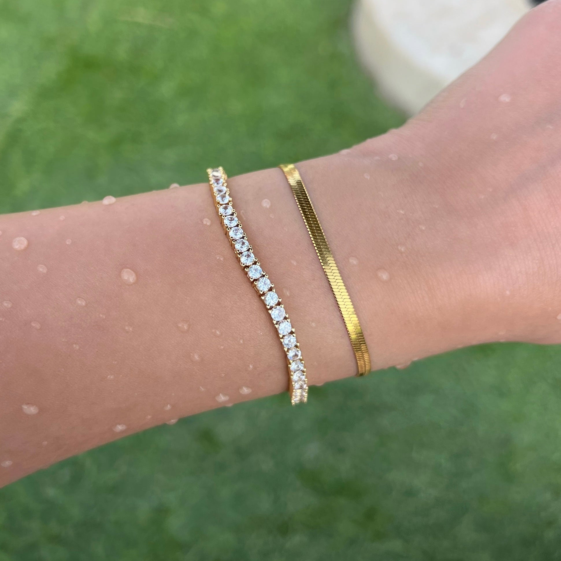 Aura 3mm Tennis Bracelet- Gold