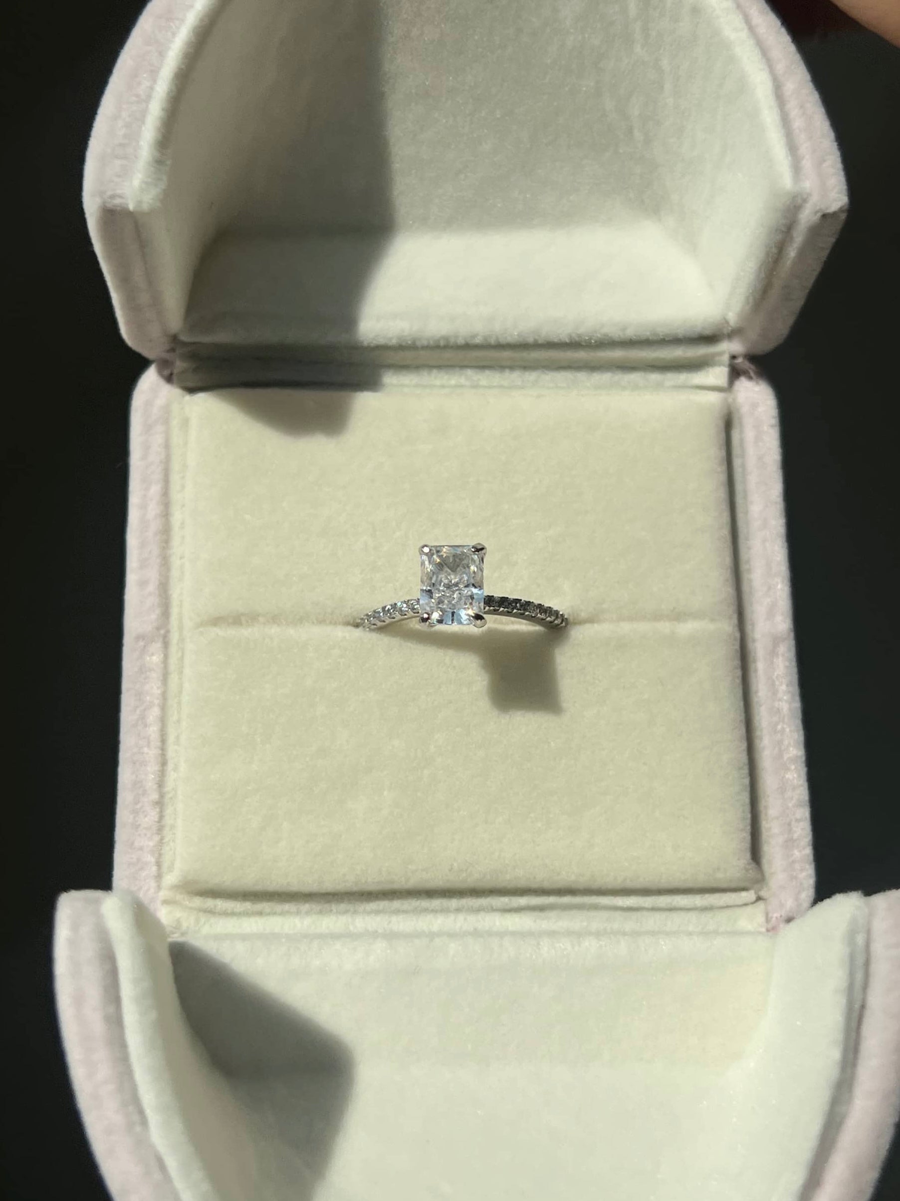 Mini Cecilia Radiant Cut Sterling Silver Ring- Silver (Pre-Order)