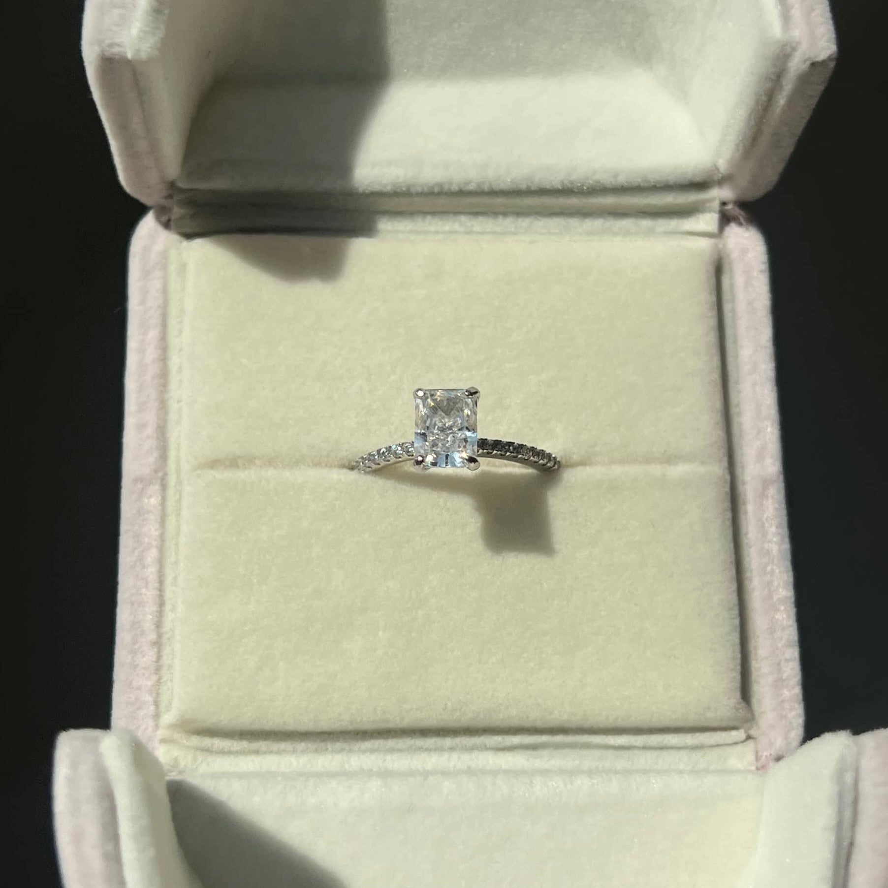 Mini Cecilia Radiant Cut Sterling Silver Ring- Silver (Pre-Order)