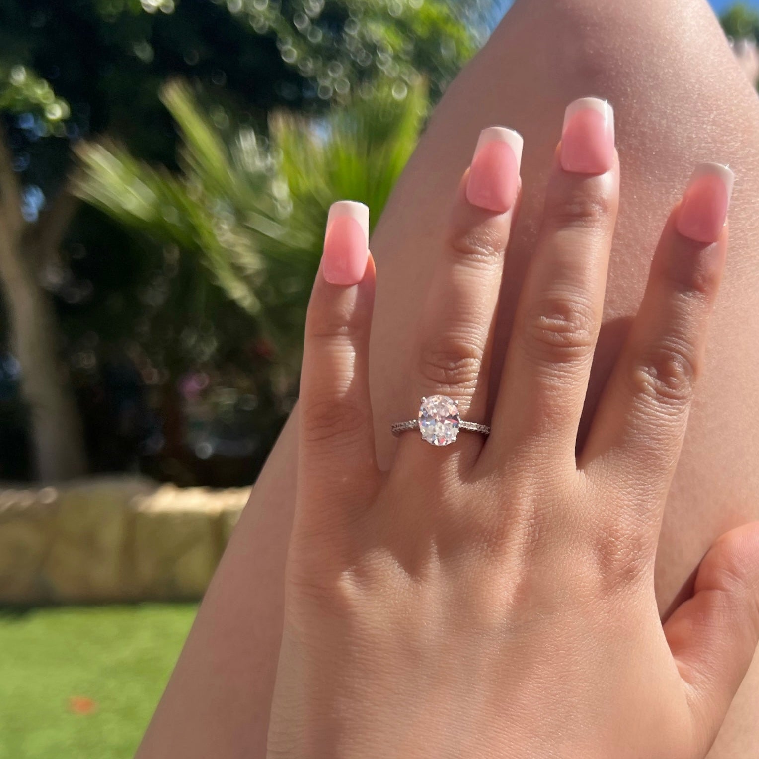 Anastasia Oval Cut Sterling Silver Ring- Silver