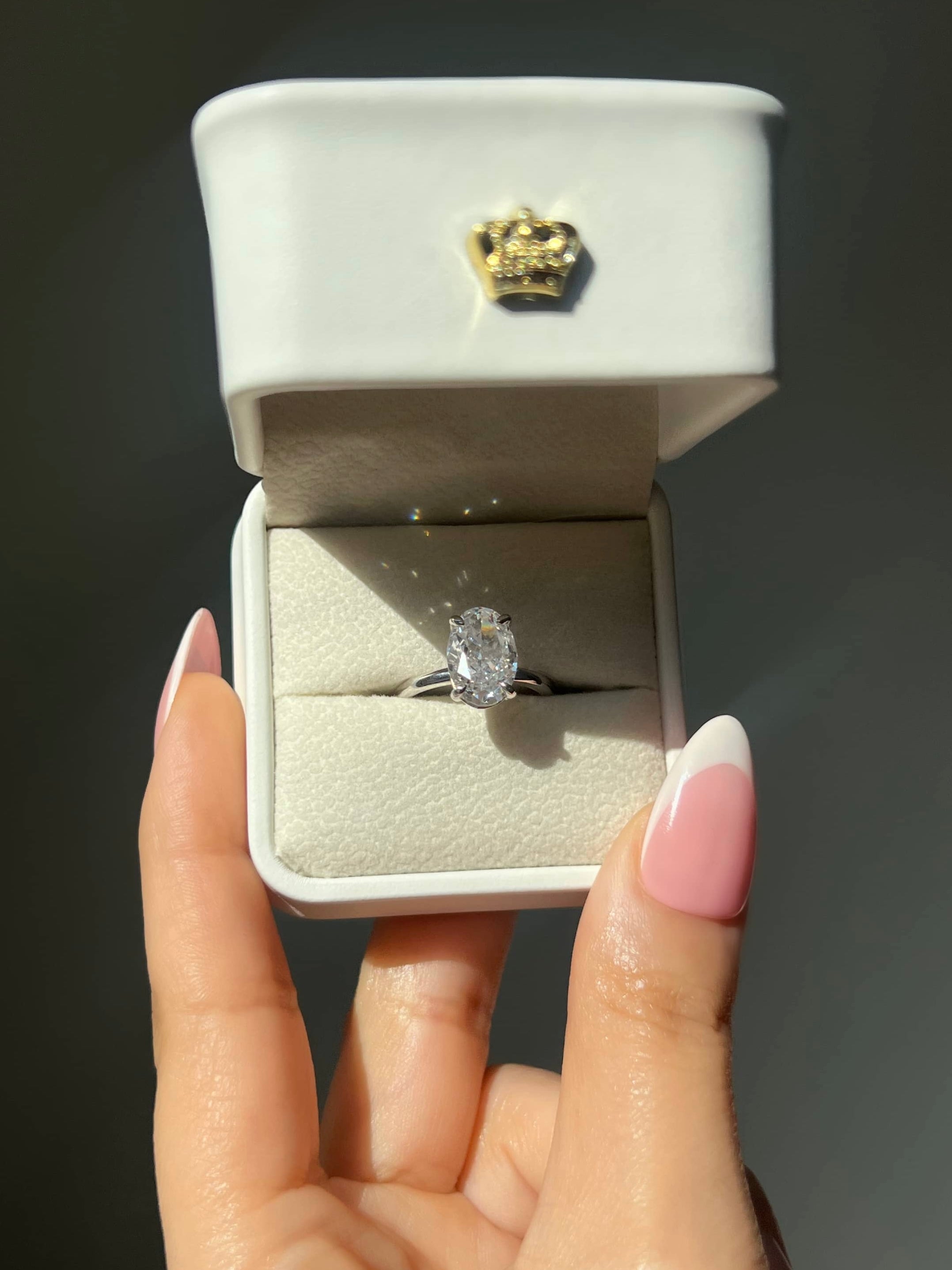 Diana Oval Cut Solitaire Sterling Silver Ring- Silver (Pre-Order)