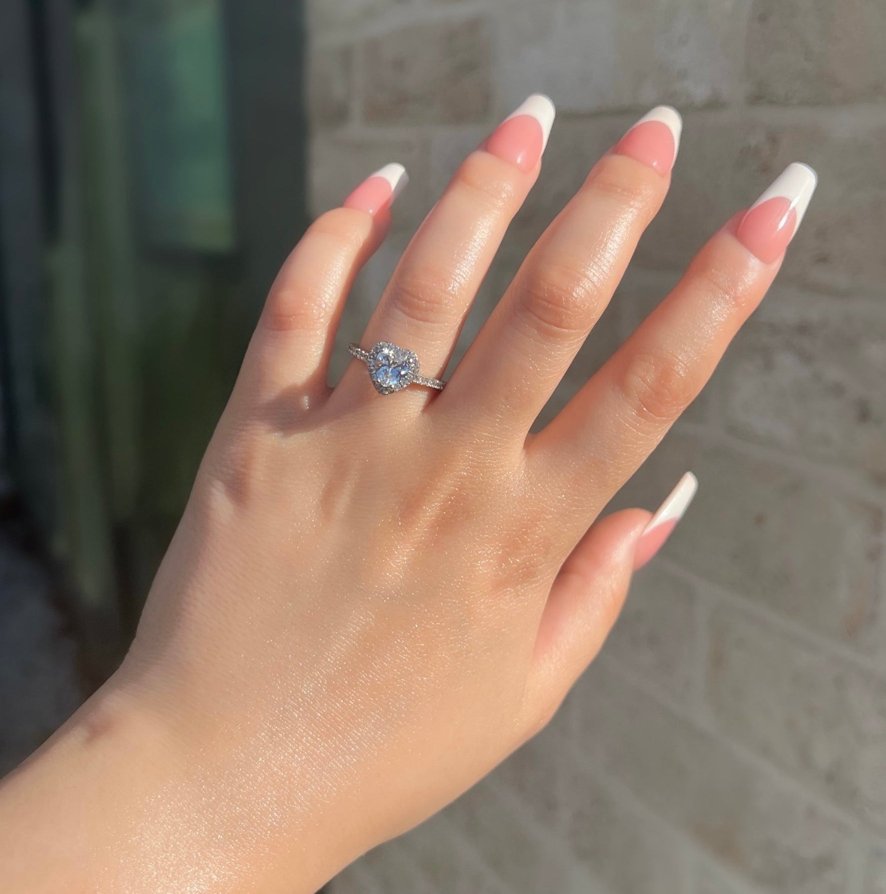 Elina Heart Sterling Silver Halo Ring- Silver