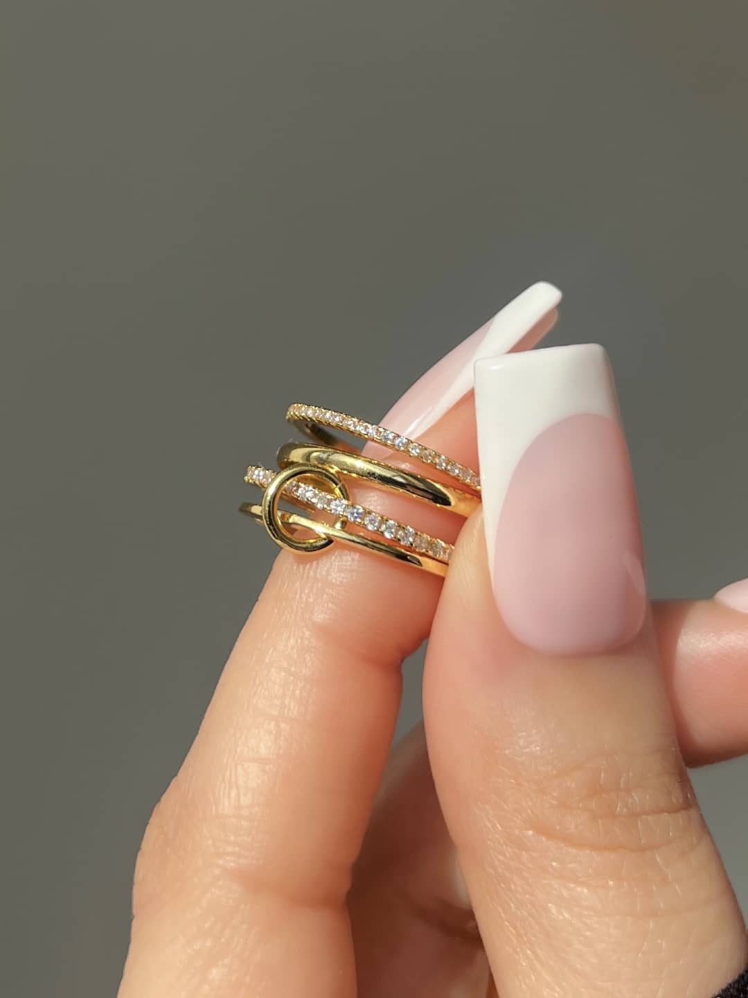 Enaya Sterling Silver Quadruple Band Ring- Gold (Pre-Order)