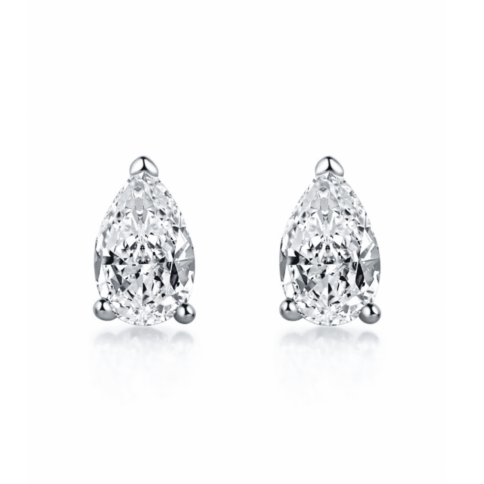 Alana Pear Cut Sterling Silver Earrings (Pre-Order)