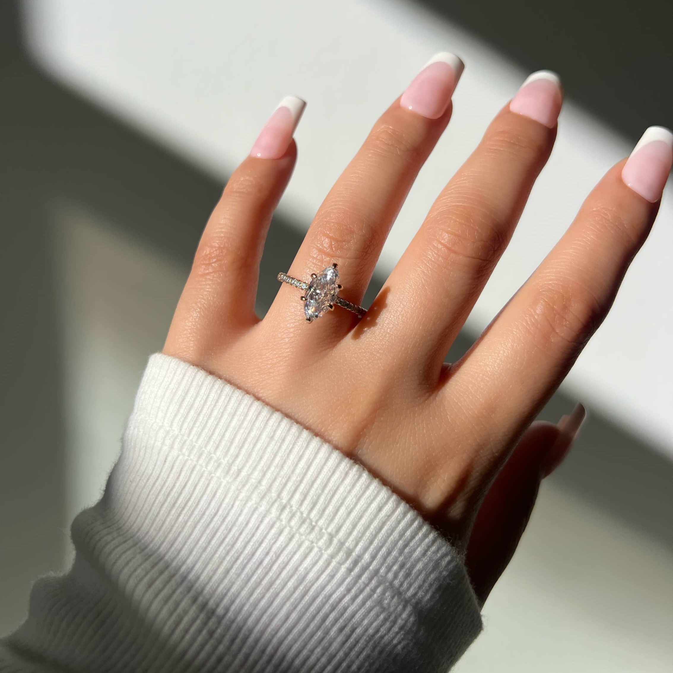 Farah Marquise Cut Sterling Silver Ring- Gold (Pre-Order)