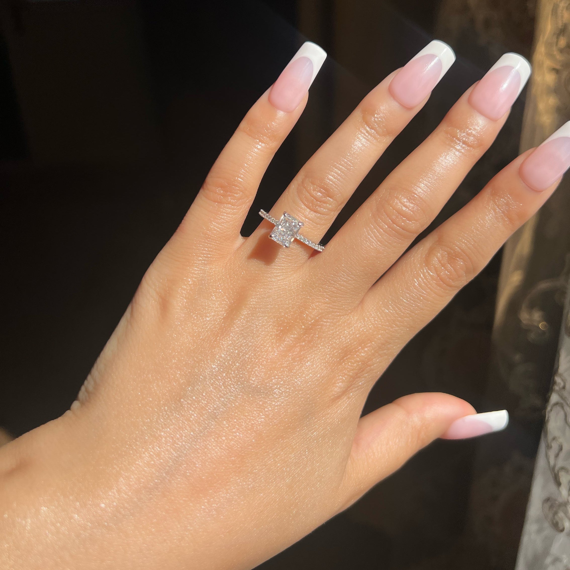 Mini Cecilia Radiant Cut Sterling Silver Ring- Silver (Pre-Order)