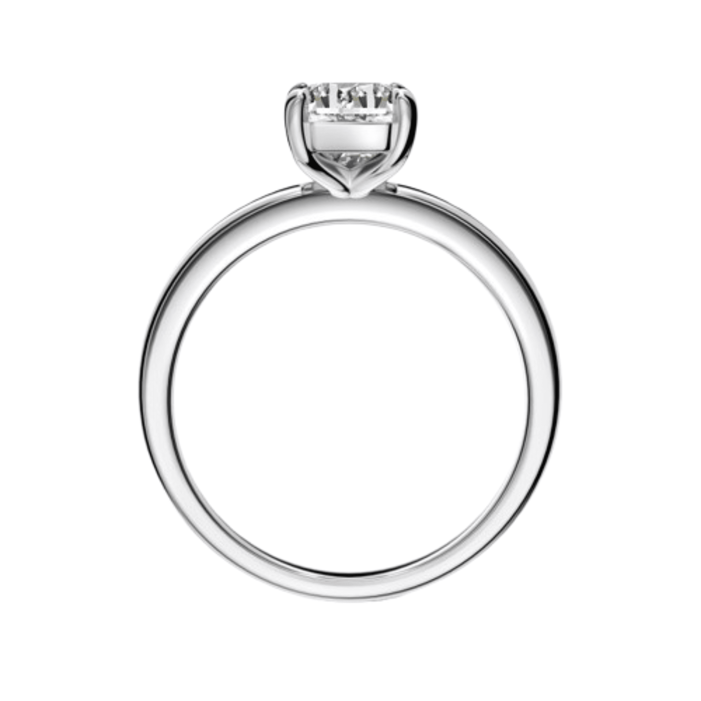 Celina Radiant Cut Solitaire Sterling Silver Ring- Silver