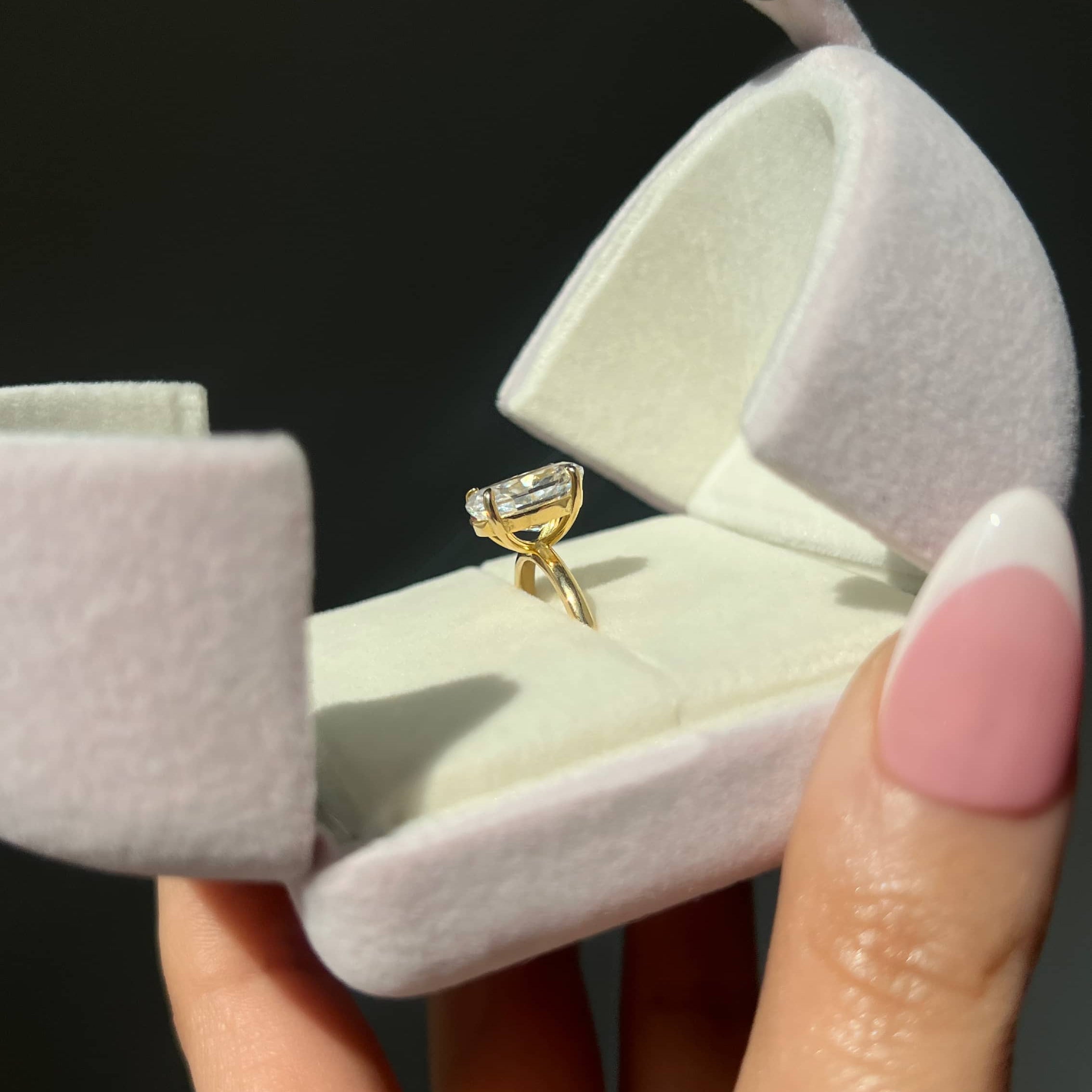 Diana Oval Cut Solitaire Sterling Silver Ring- Gold