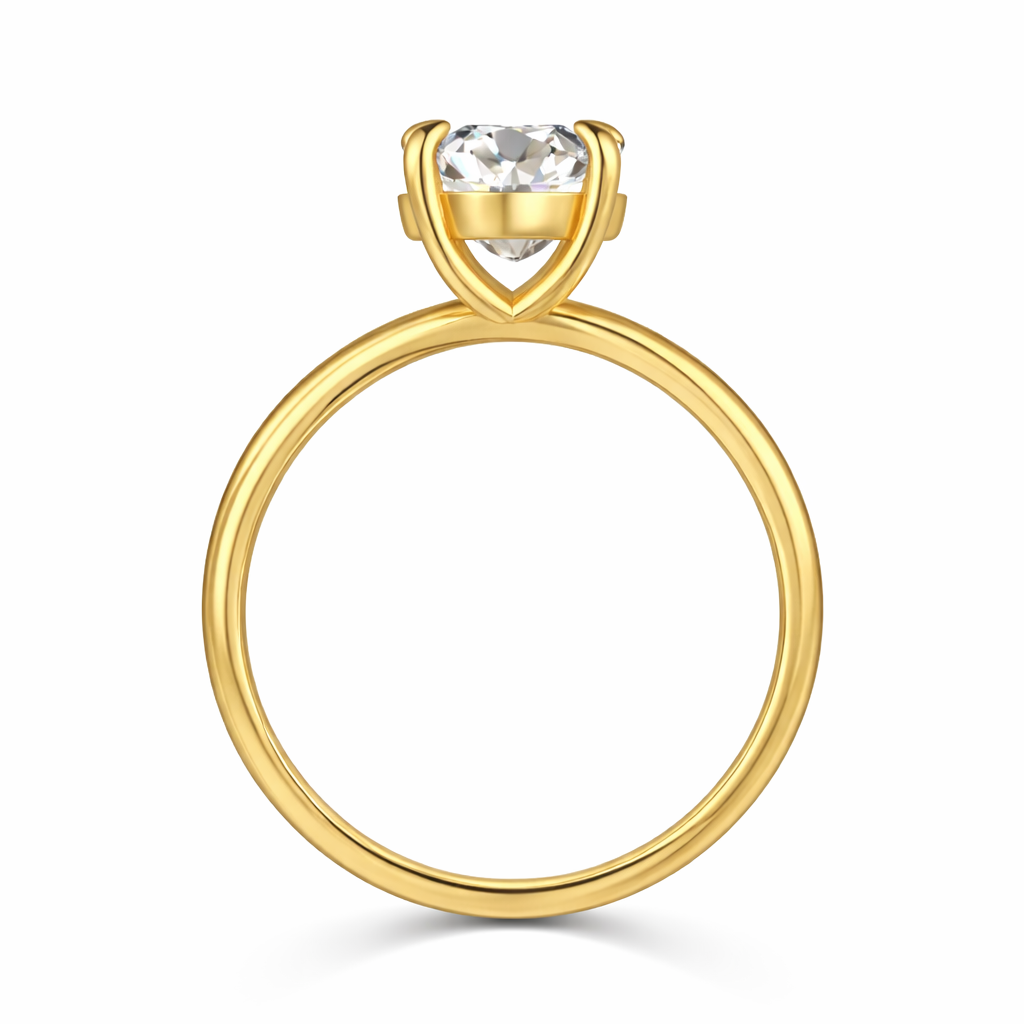 Diana Oval Cut Solitaire Sterling Silver Ring- Gold
