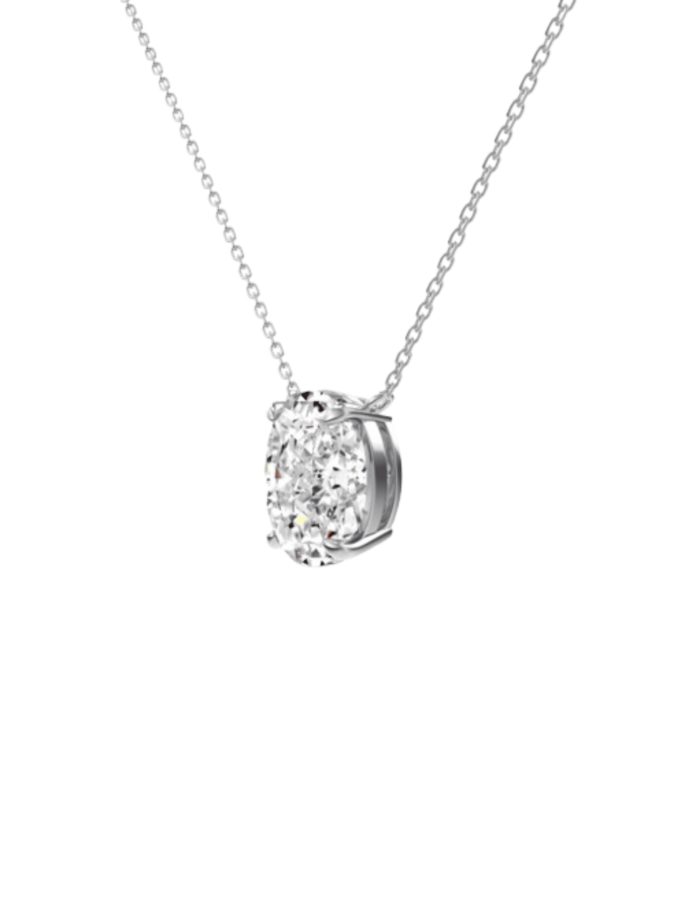 Diana Oval Cut Sterling Silver Pendant Necklace