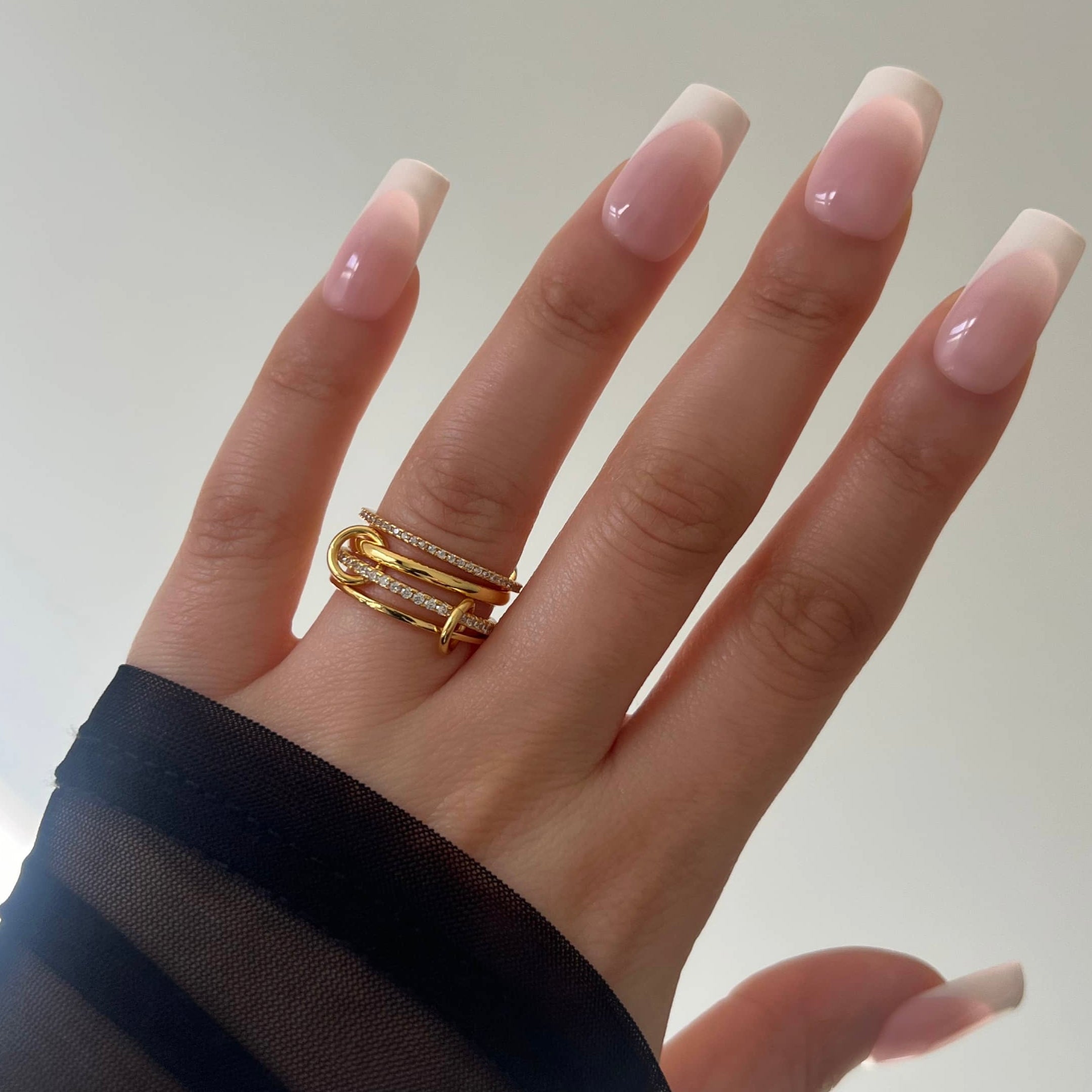 Enaya Sterling Silver Quadruple Band Ring- Gold (Pre-Order)