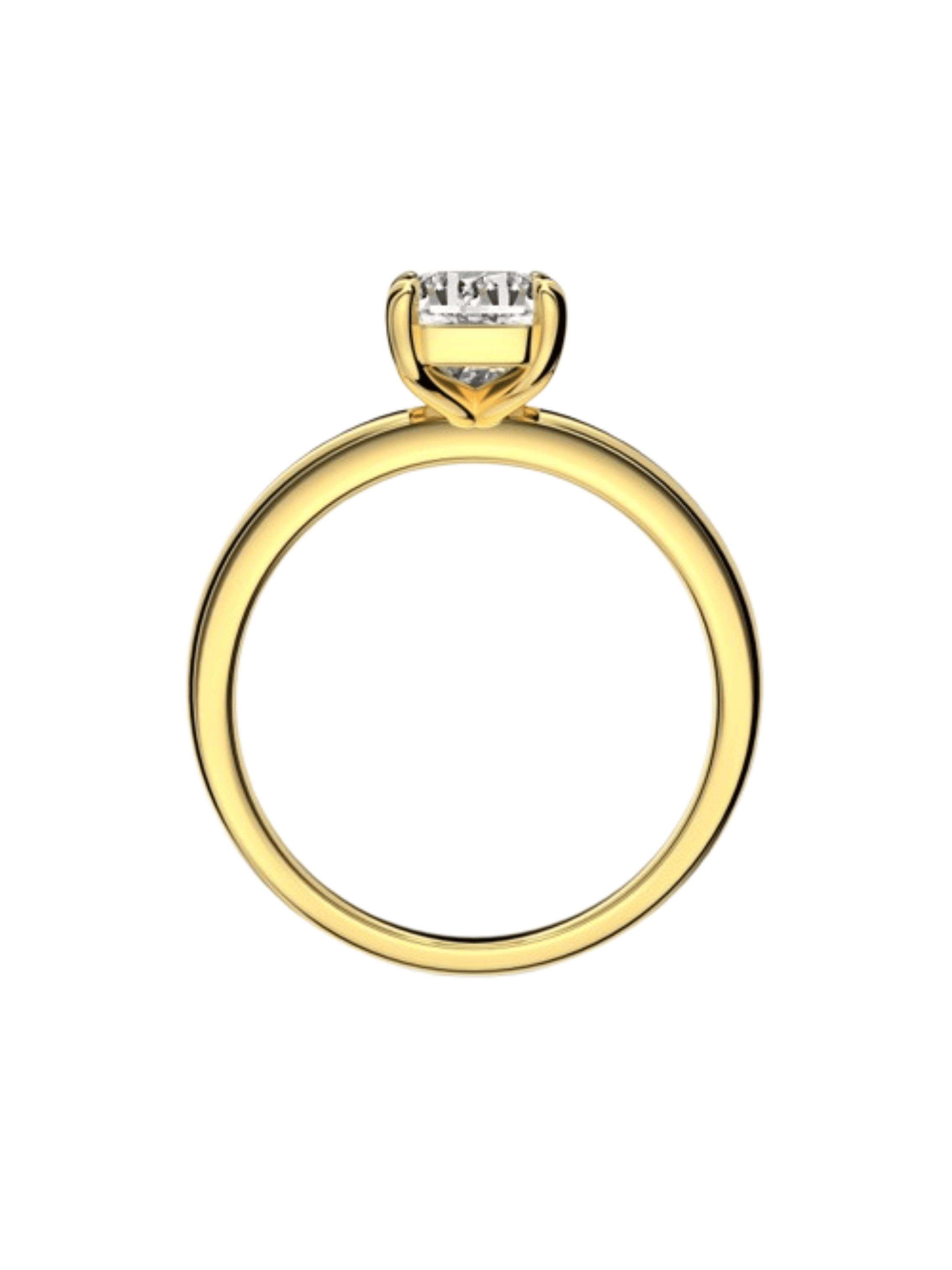 Celina Radiant Cut Solitaire Sterling Silver Ring