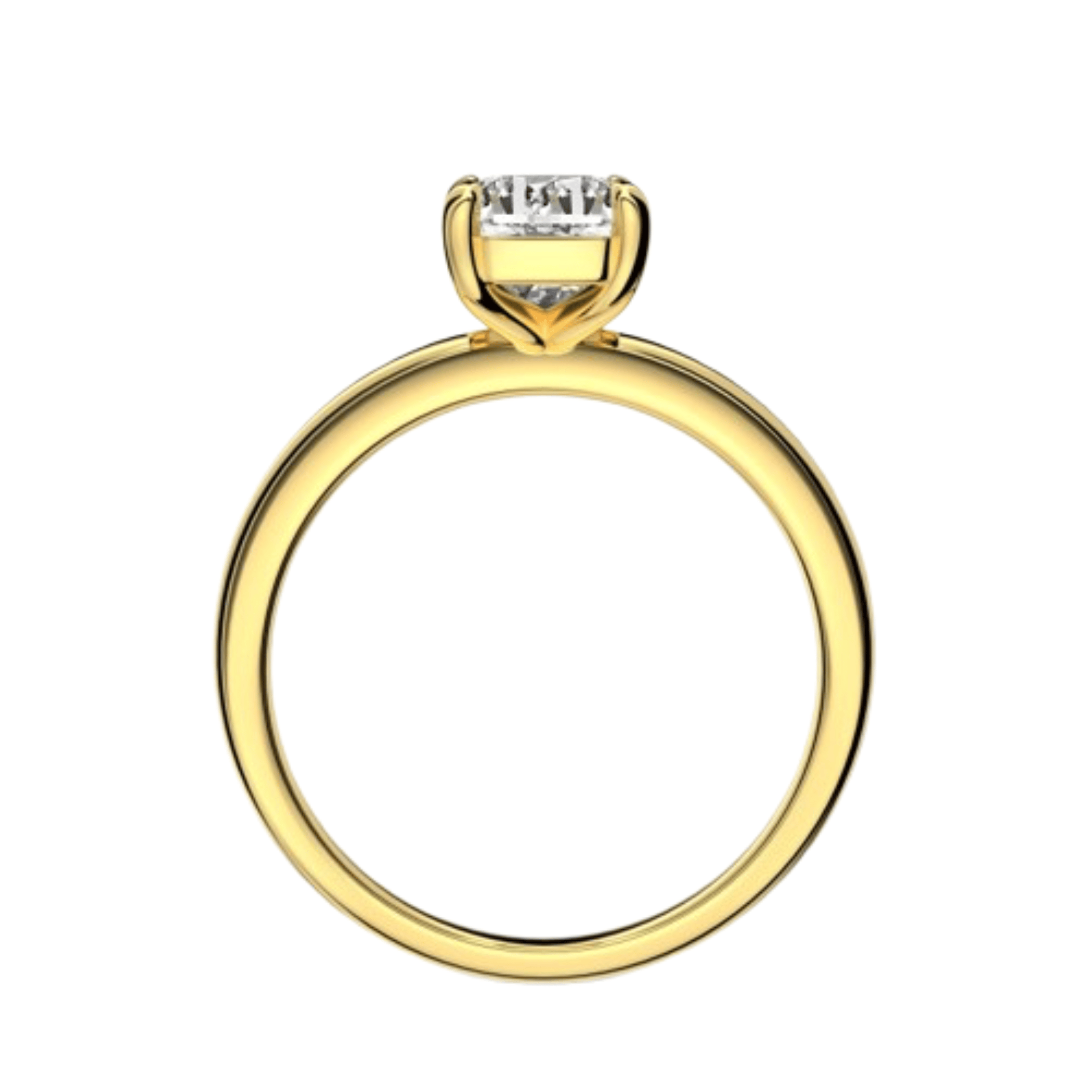 Celina Radiant Cut Solitaire Sterling Silver Ring