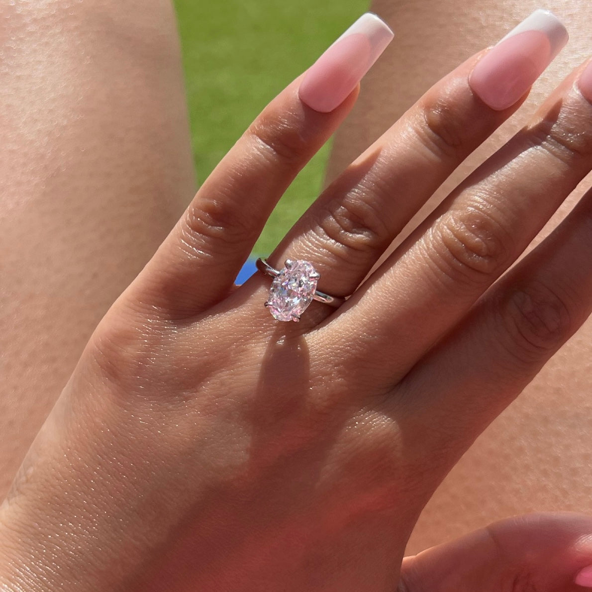 Diana Oval Cut Solitaire Sterling Silver Ring- Silver (Pre-Order)