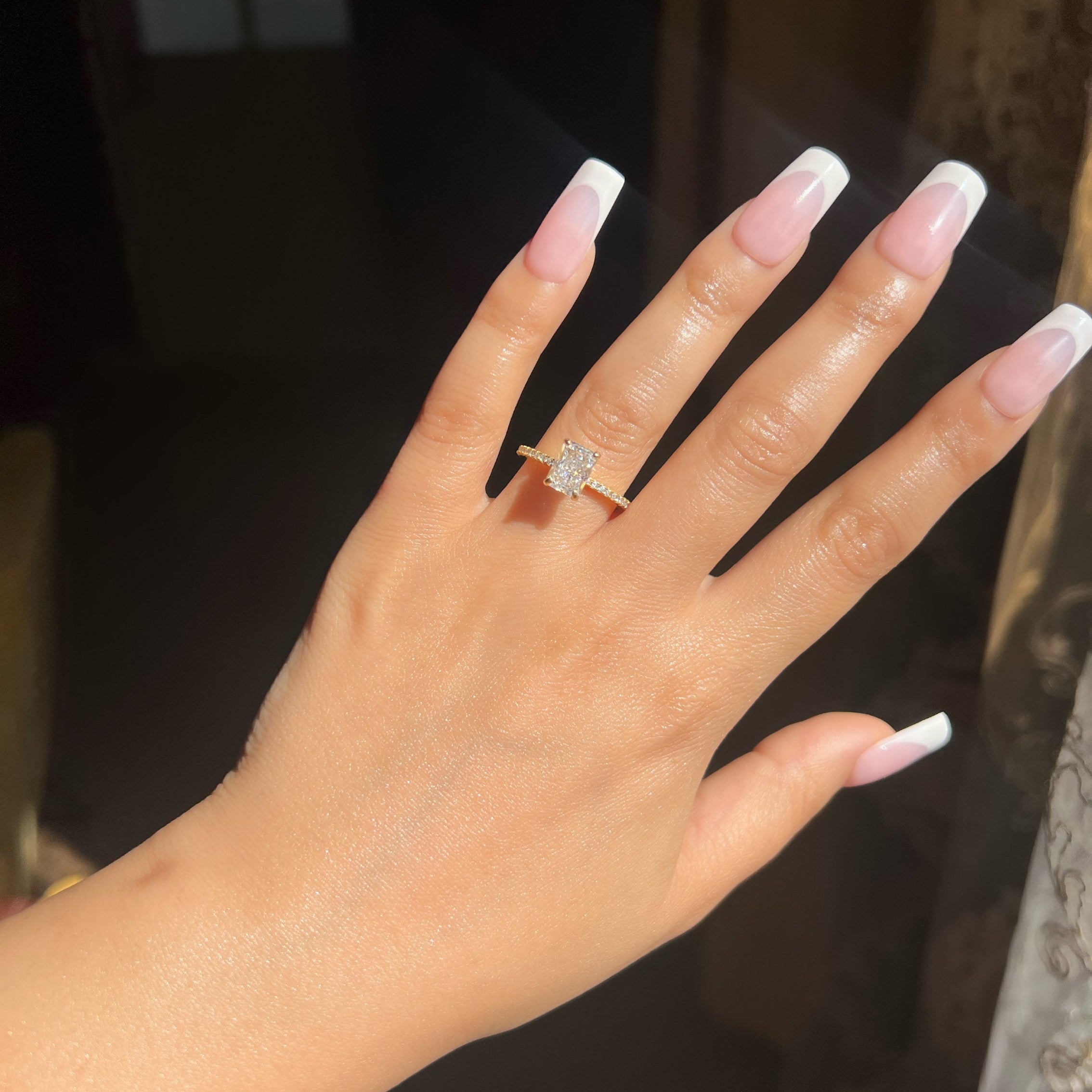 Mini Cecilia Radiant Cut Sterling Silver Ring- Gold (Pre-Order)