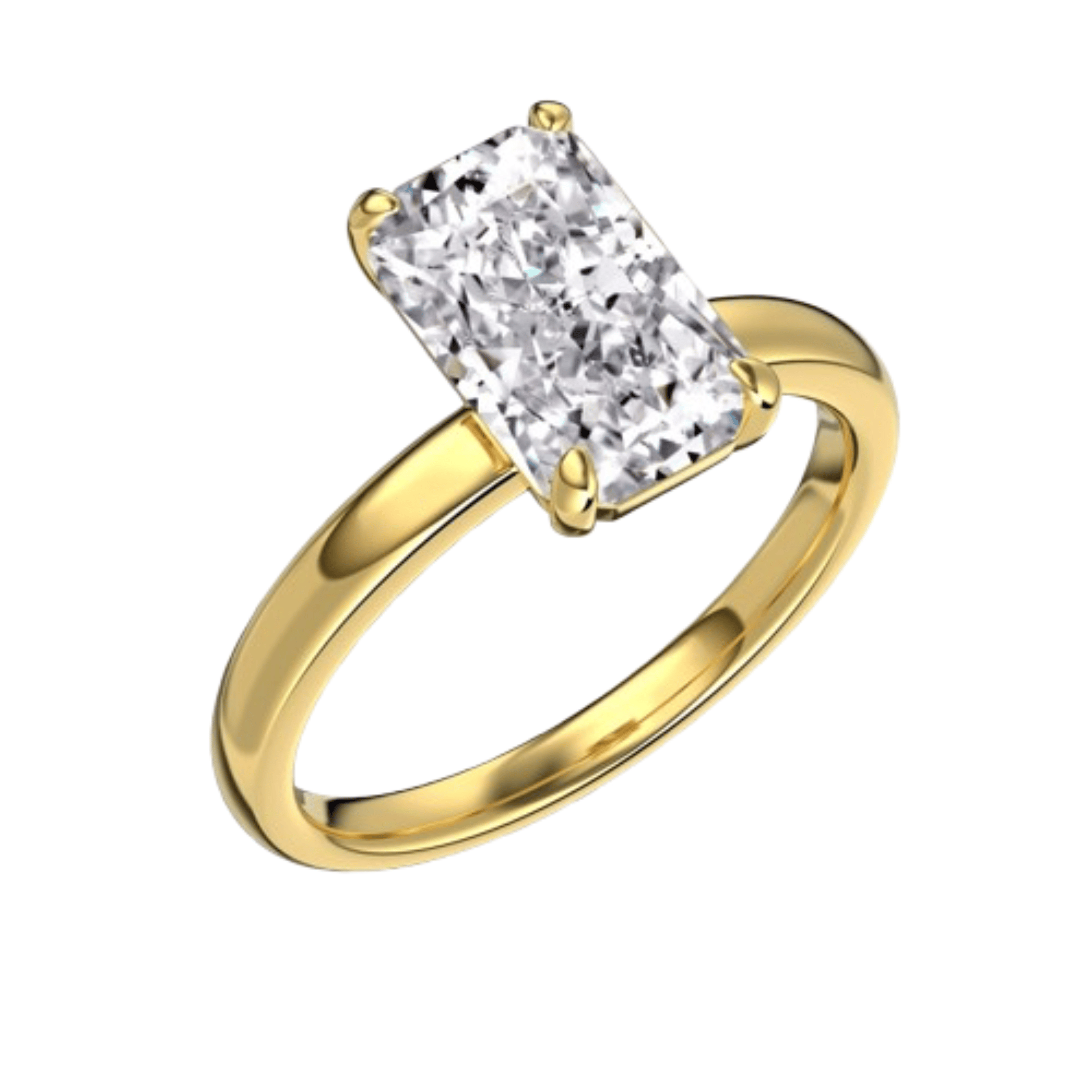 Celina Radiant Cut Solitaire Sterling Silver Ring