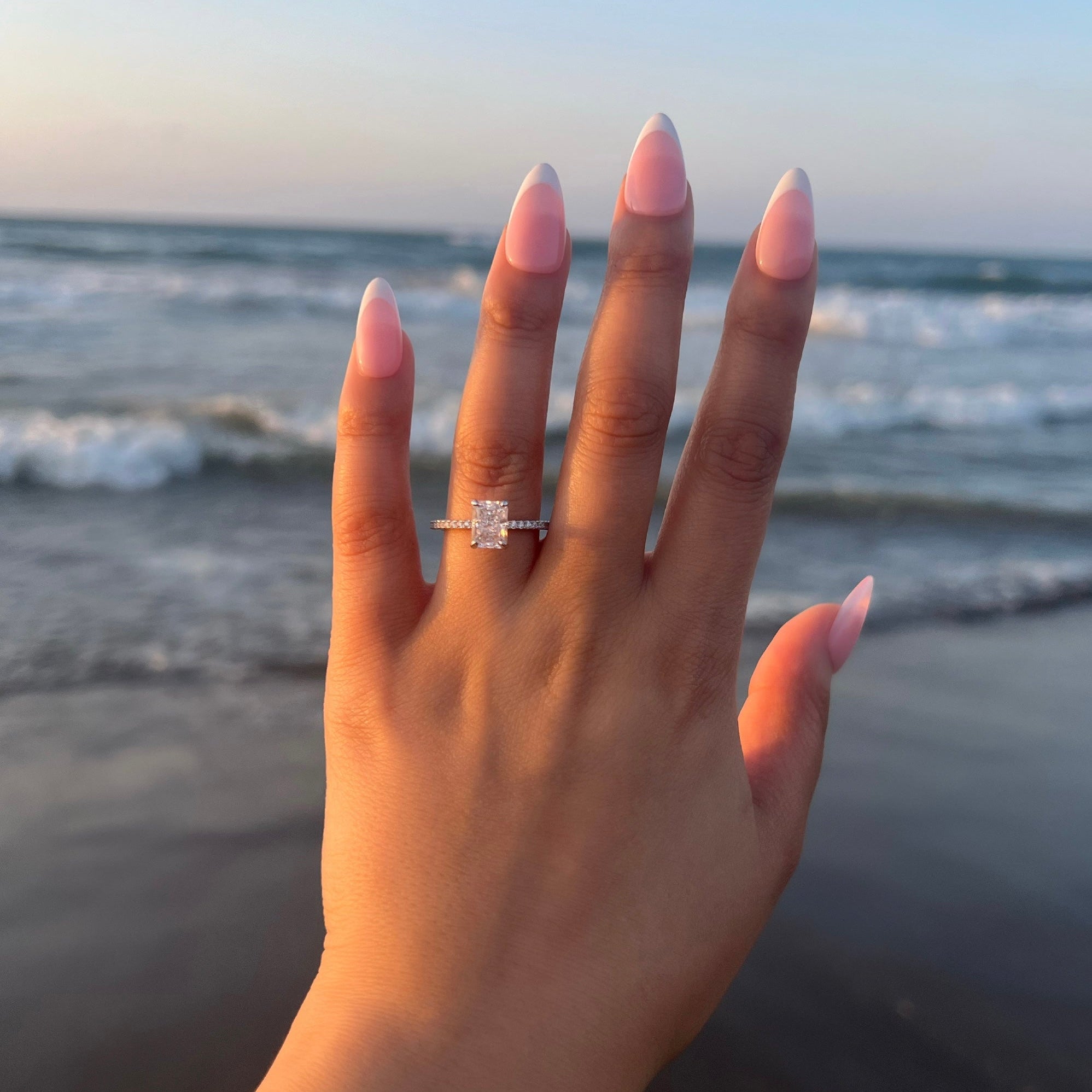 Mini Cecilia Radiant Cut Sterling Silver Ring- Silver (Pre-Order)