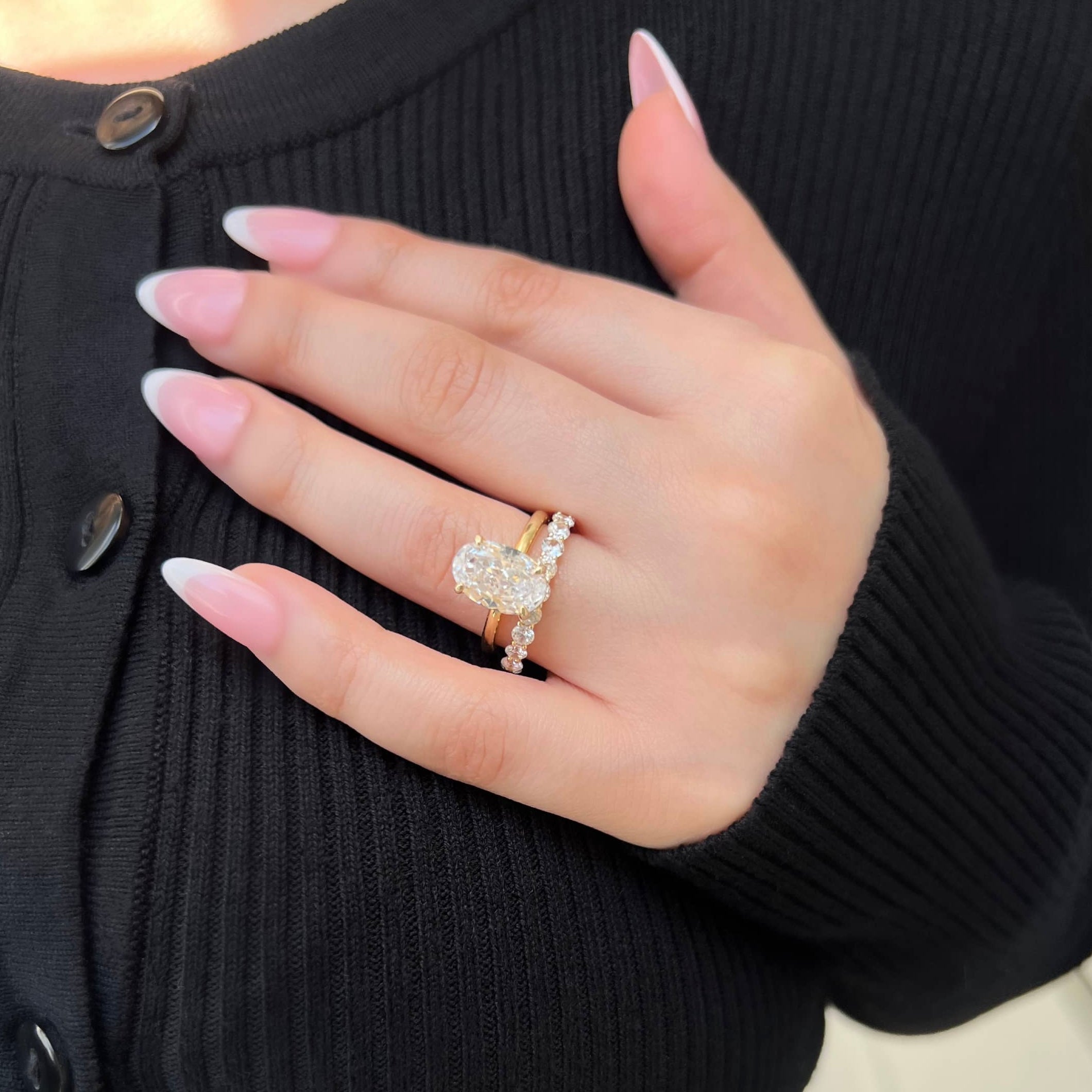 Diana Oval Cut Solitaire Sterling Silver Ring- Gold