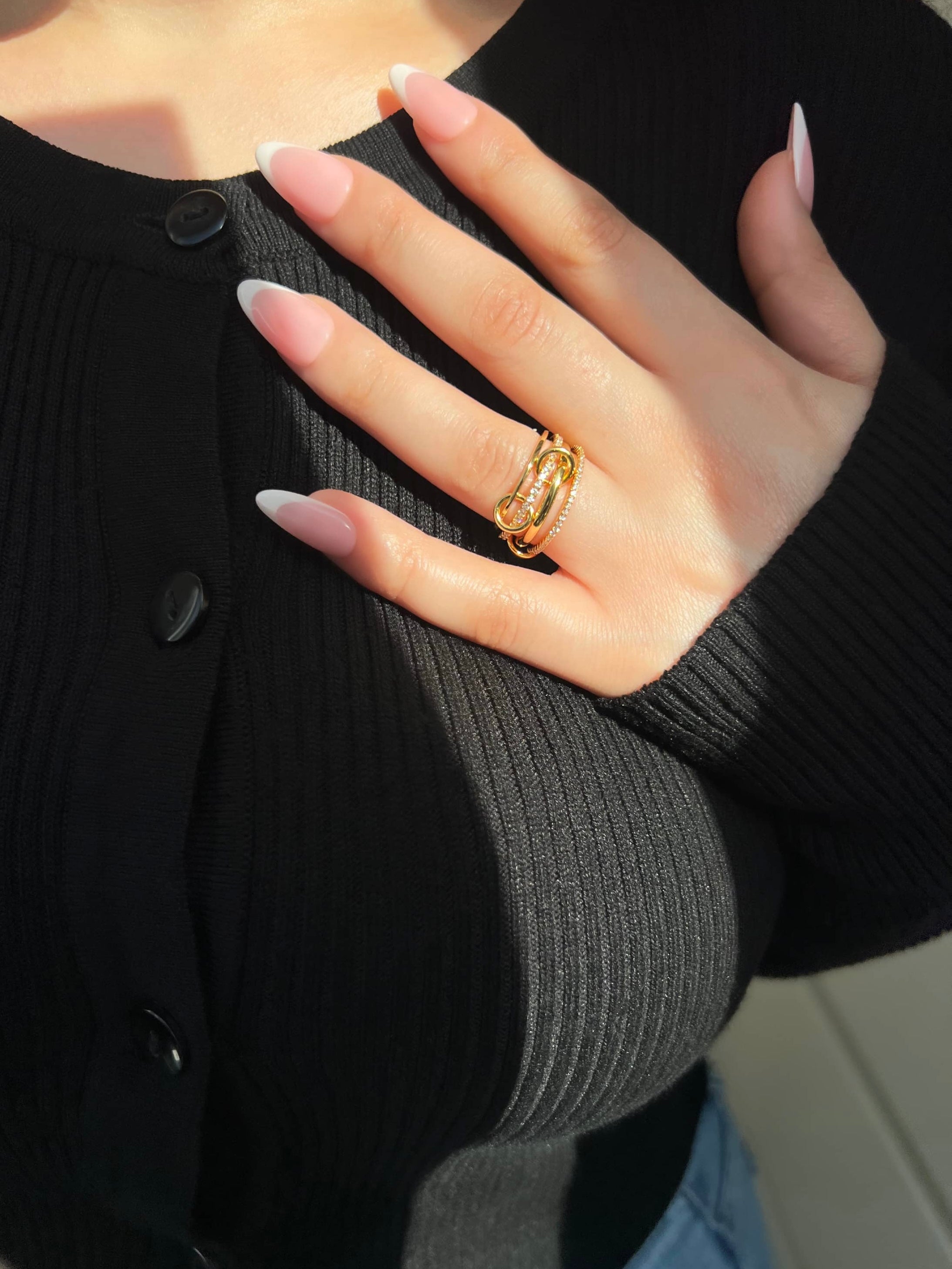 Enaya Sterling Silver Quadruple Band Ring- Gold (Pre-Order)