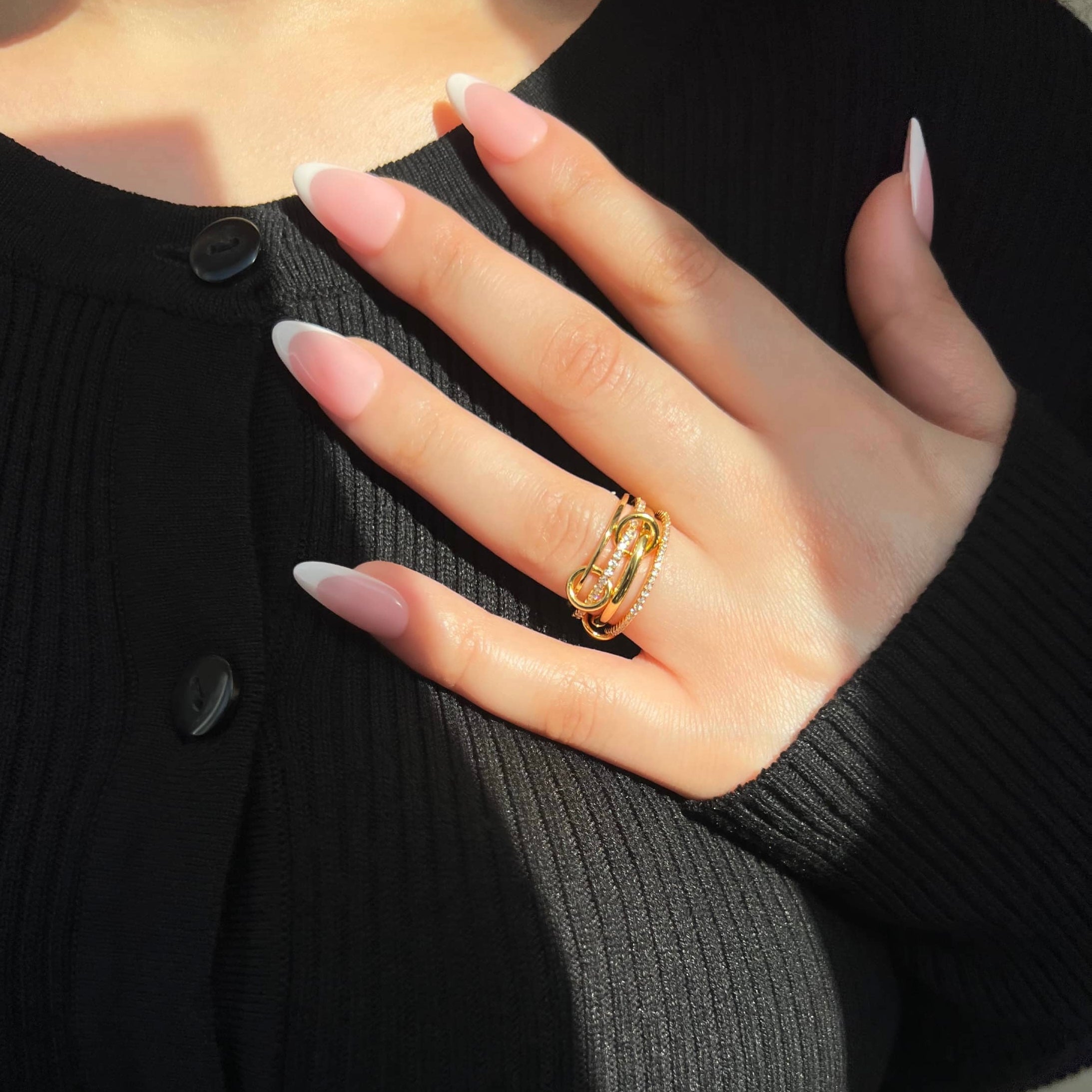 Enaya Sterling Silver Quadruple Band Ring- Gold (Pre-Order)